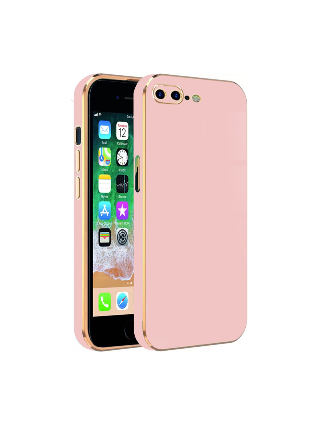 

Karwan Electroplated Chrome iPhone 7 Plus 6D Back Cover, Pink