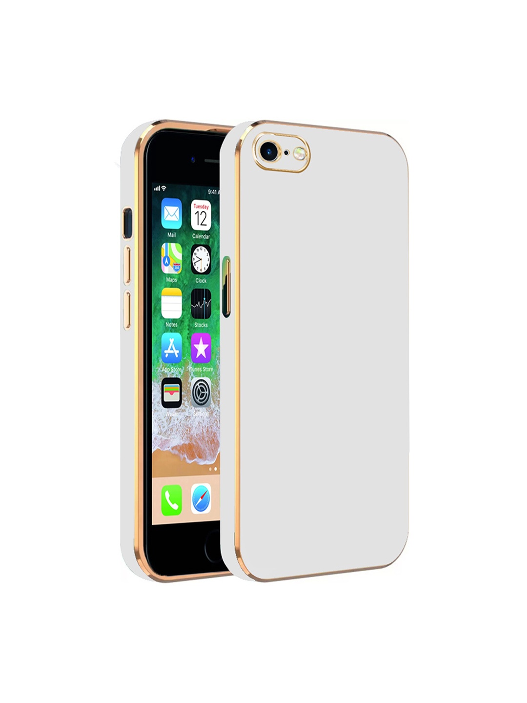 

KARWAN iPhone 7 Electroplated Chrome 6D Back Cover, White