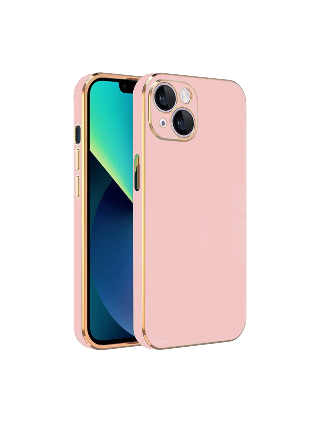 

KARWAN Electroplated Chrome 6D Back Cover Compatible for iPhone 14 Mobile Phone, Pink