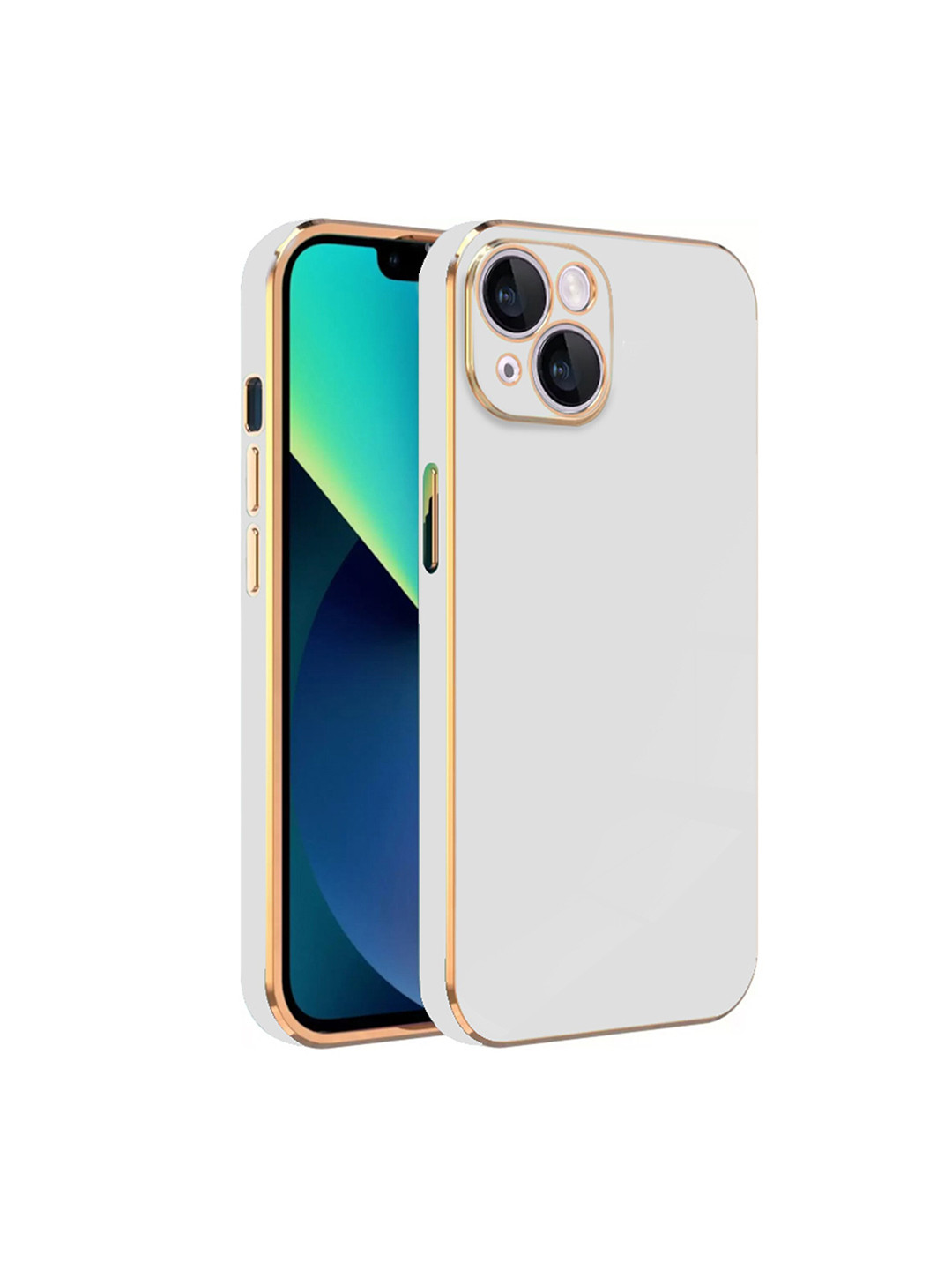 

KARWAN Electroplated Chrome 6D iPhone 14 Back Cover, White