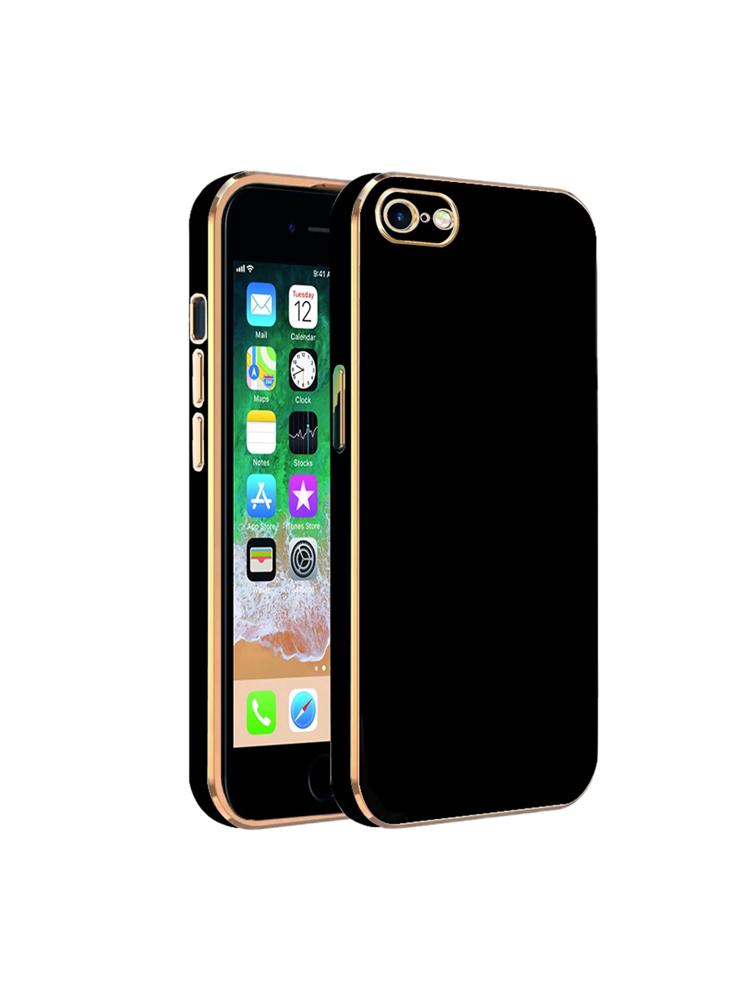 

KARWAN Electroplated Chrome 6D iPhone 6 Back Cover, Black