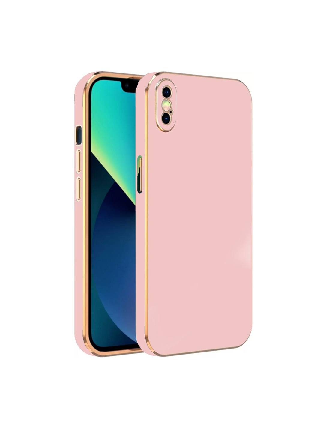 

Karwan Electroplated Chrome 6D iPhone XS Back Case, Pink