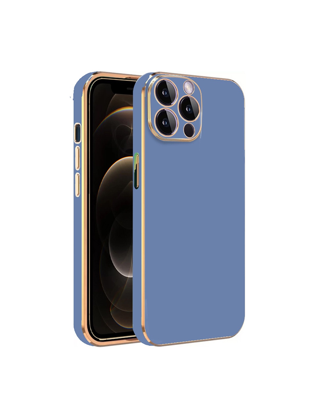 

Karwan Electroplated Chrome 6D iPhone 12 Pro Max Back Cover, Blue