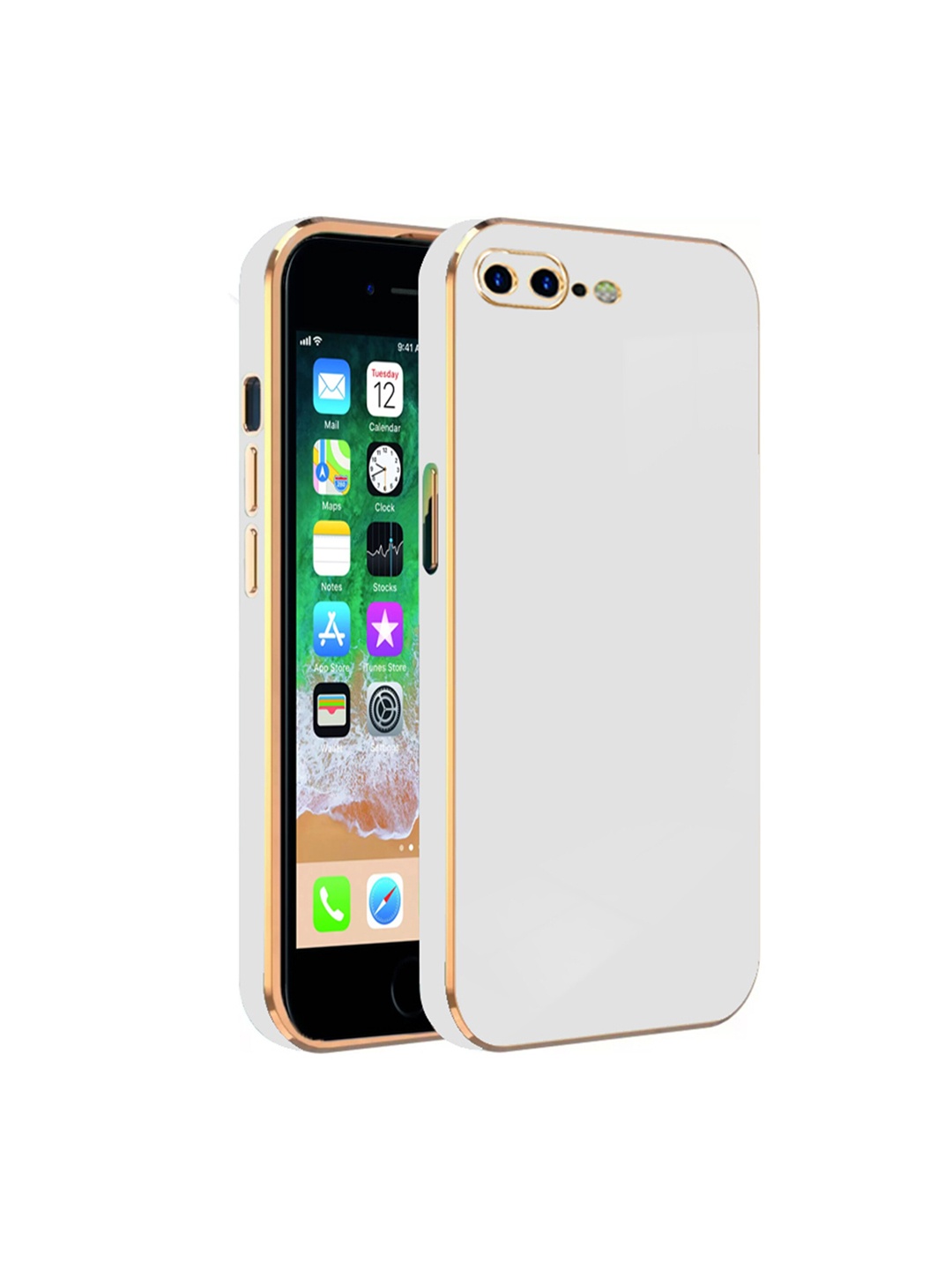 

KARWAN Electroplated Chrome 6D Back Cover Compatible for iPhone 8 Plus Mobile Phone, White