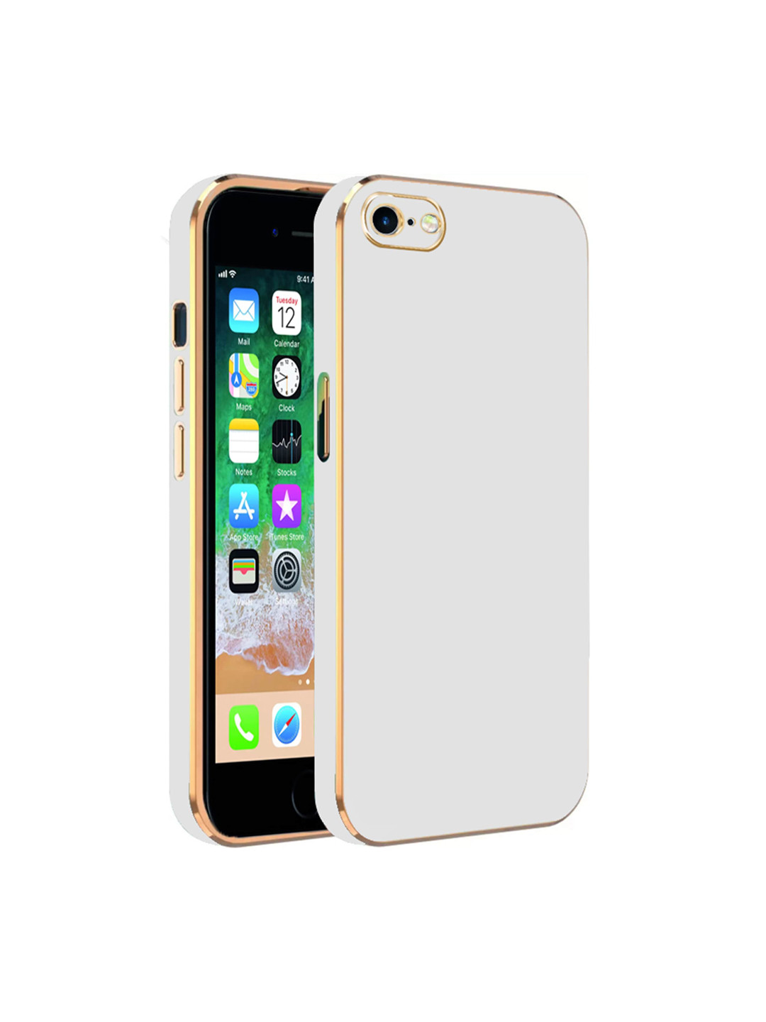 

Karwan iPhone 8 Mobile Phone Electroplated Chrome 6D Back Cover, White