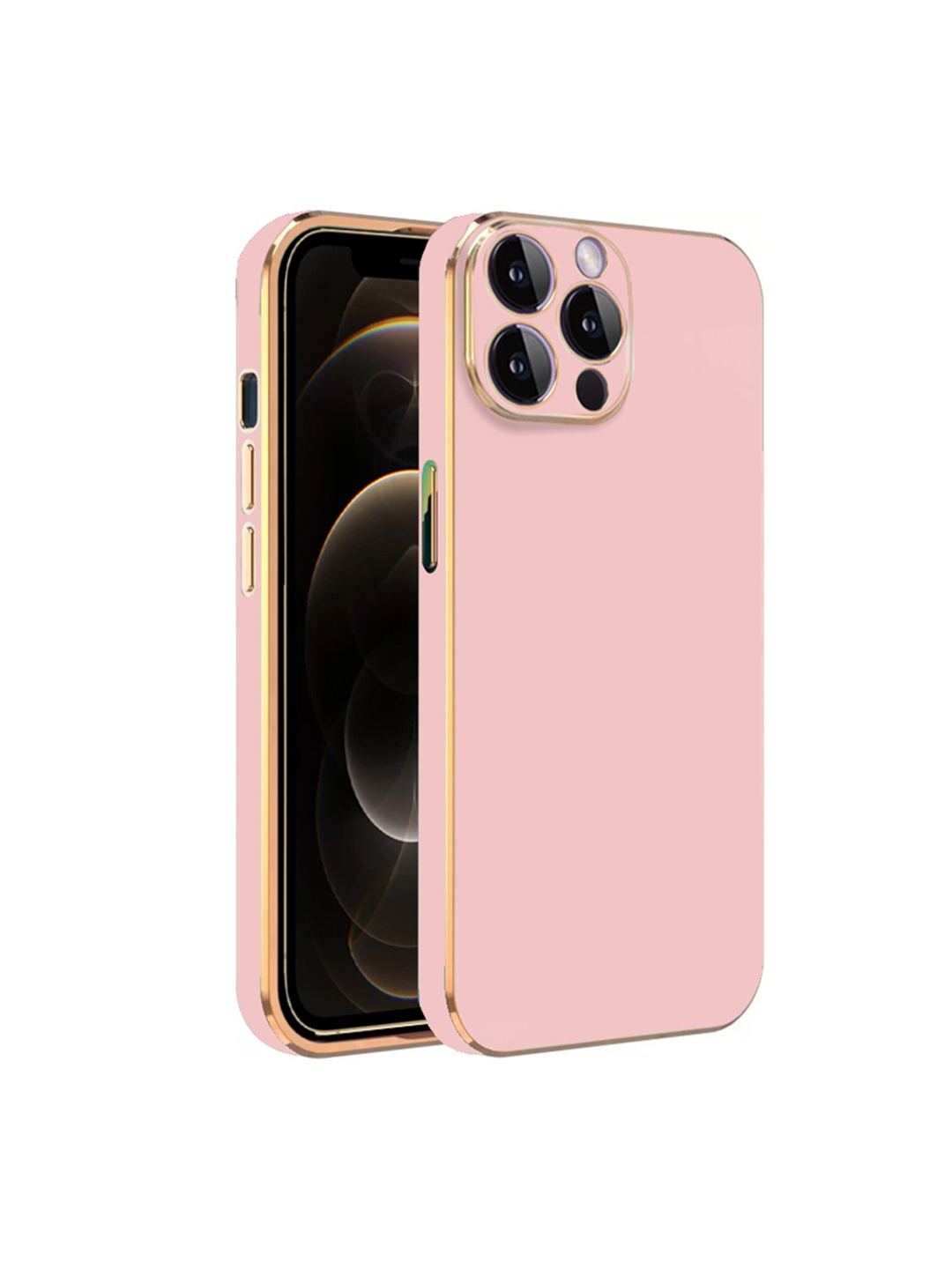 

KARWAN Electroplated Chrome 6D iPhone 12 Pro Back Cover, Pink