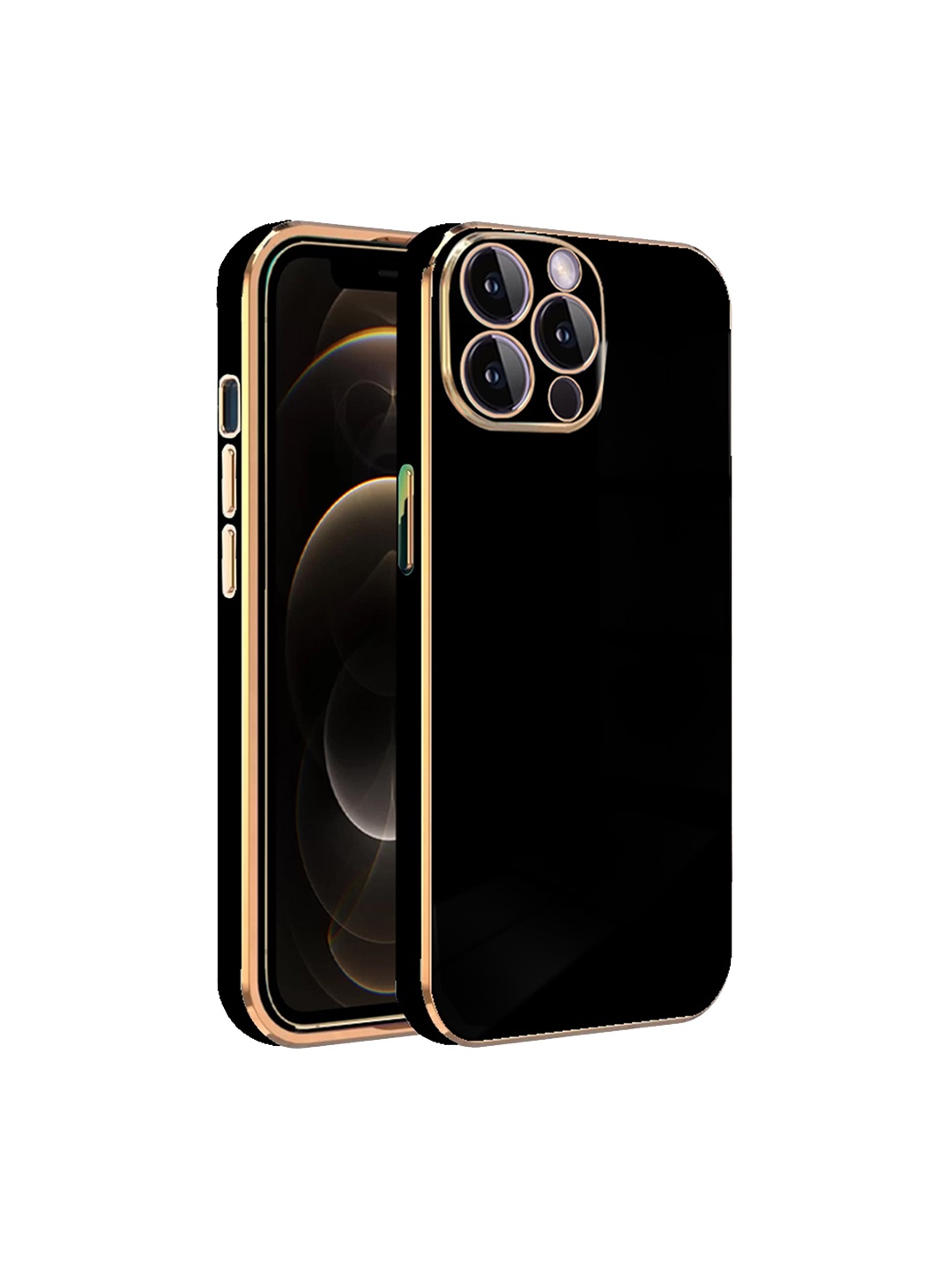 

Karwan Electroplated Chrome 6D iPhone 11 Pro Back Cover, Black