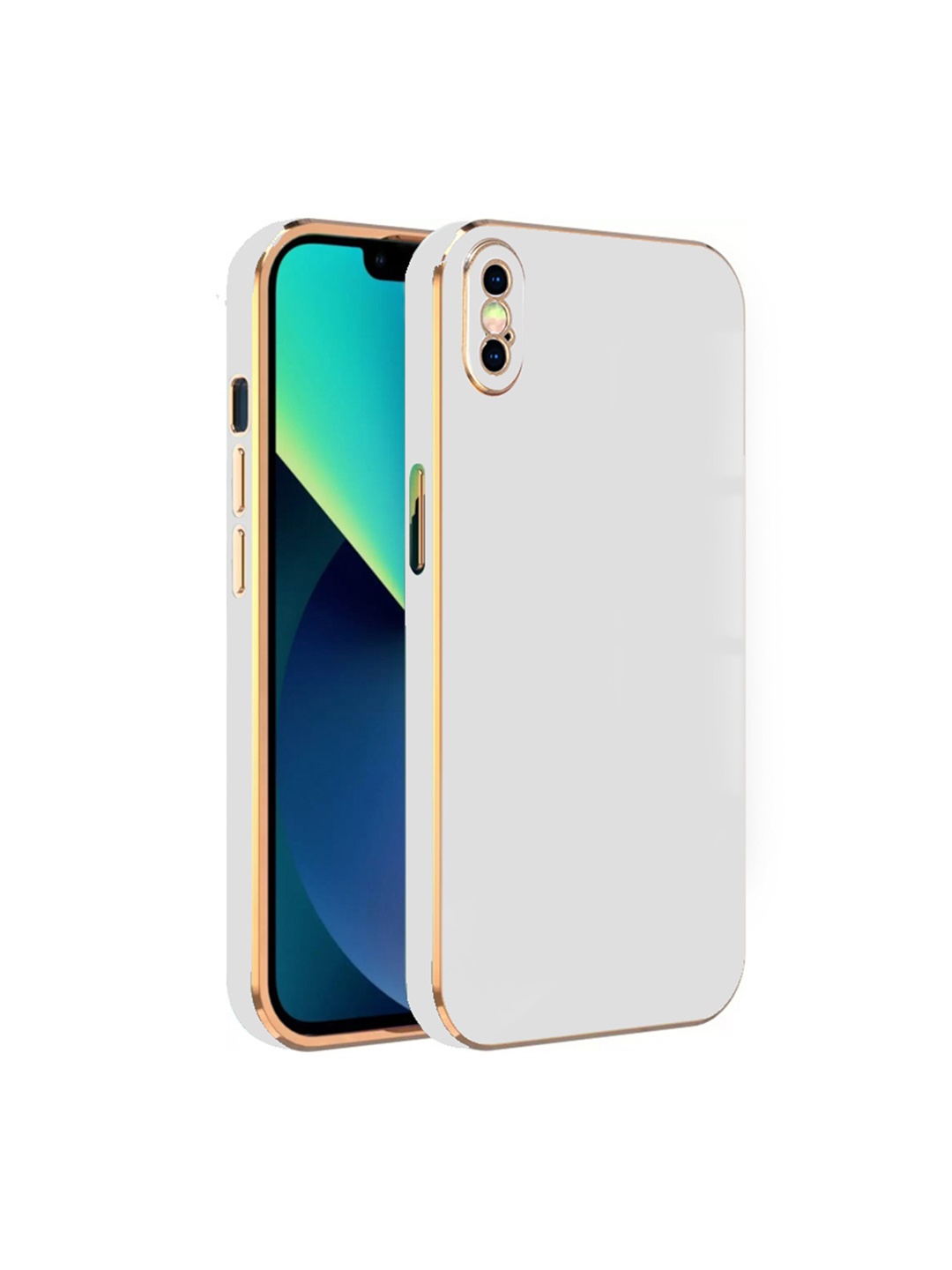 

KARWAN Electroplated Chrome 6D iPhone XS Back Cover, White