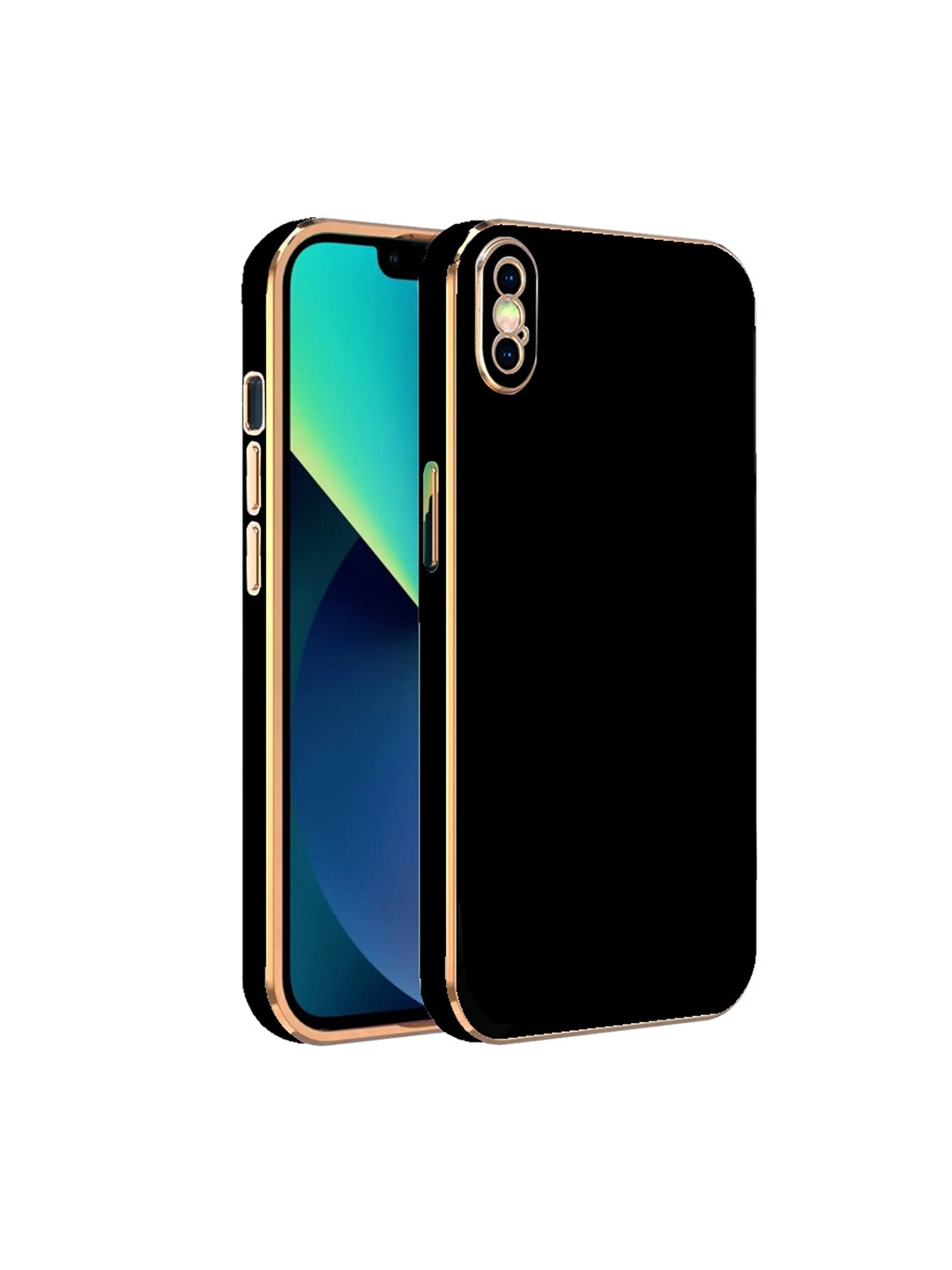 

KARWAN Electroplated Chrome 6D iPhone XSMAX Back Cover, Black