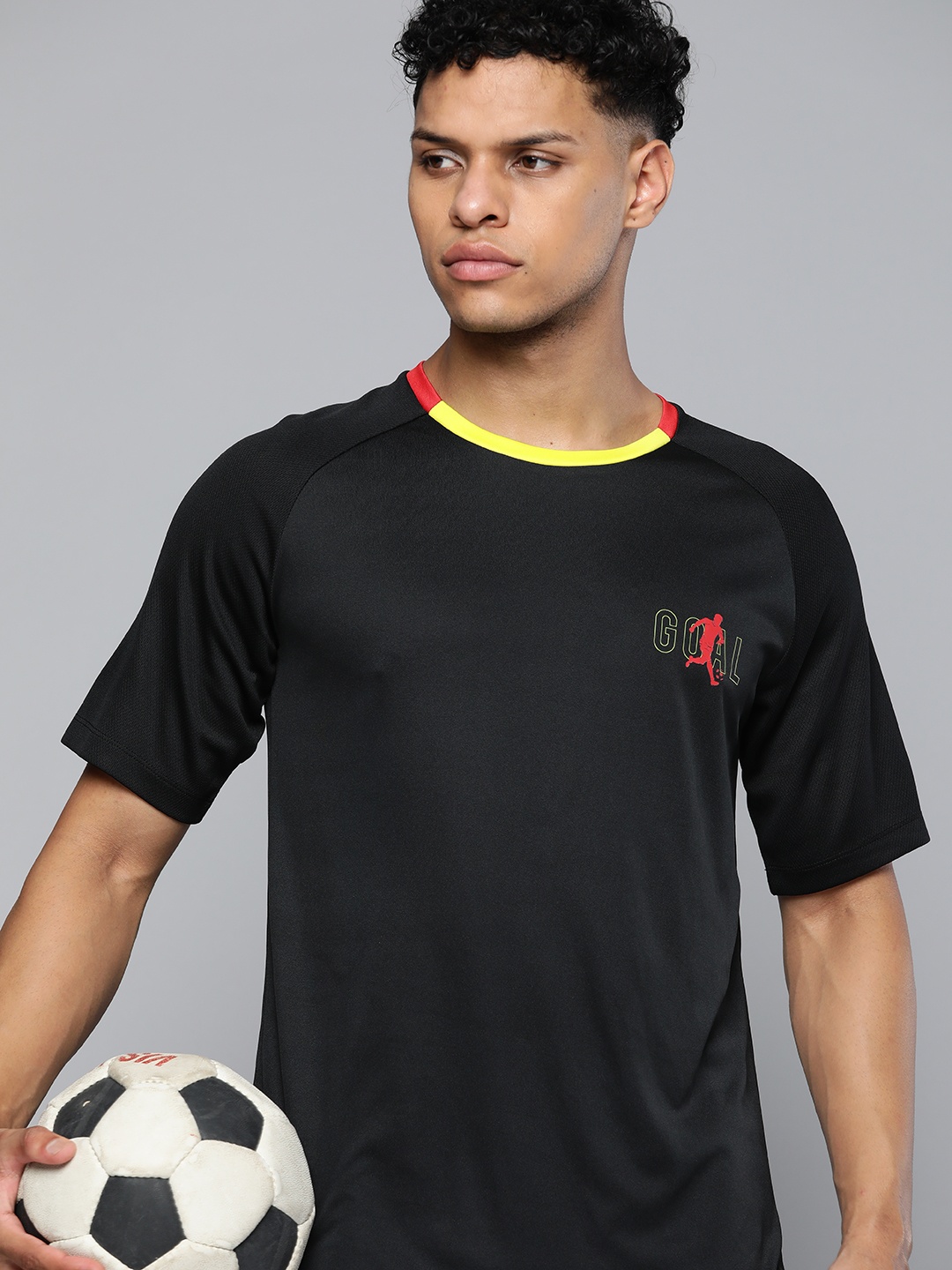 

HRX by Hrithik Roshan Men Typography Rapid-Dry Football T-shirt, Black