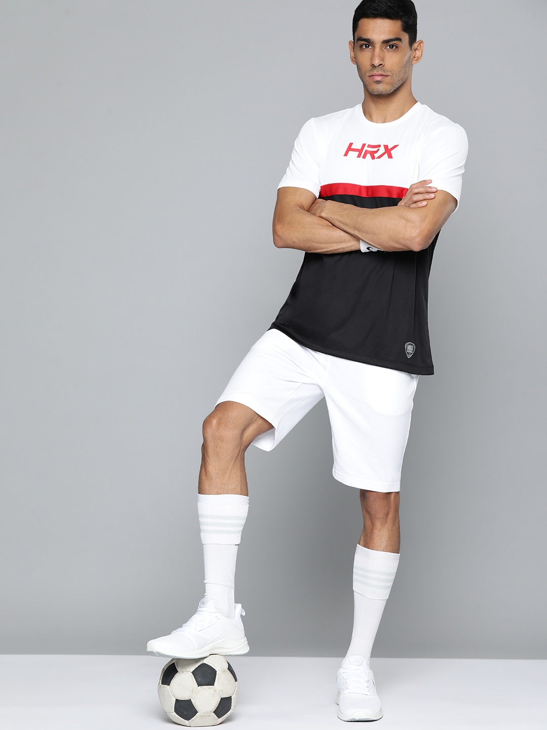 

HRX by Hrithik Roshan Men Brand Logo Colourblocked Rapid-Dry Sports T-shirt, White