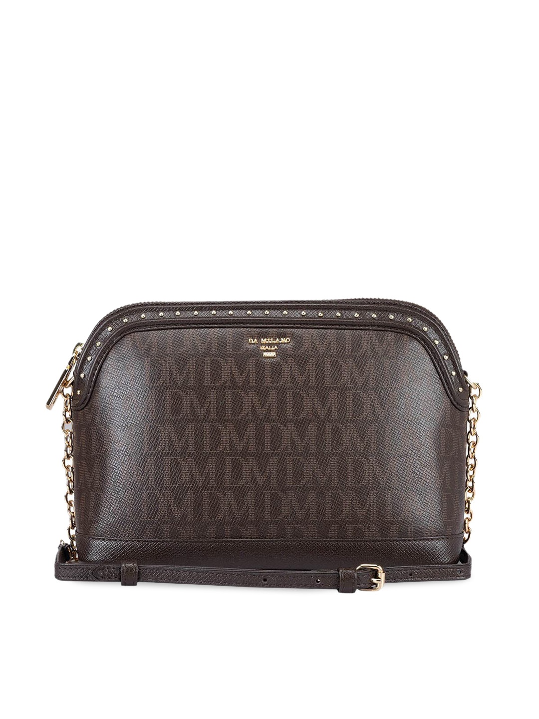 

Da Milano Leather Structured Sling Bag, Brown
