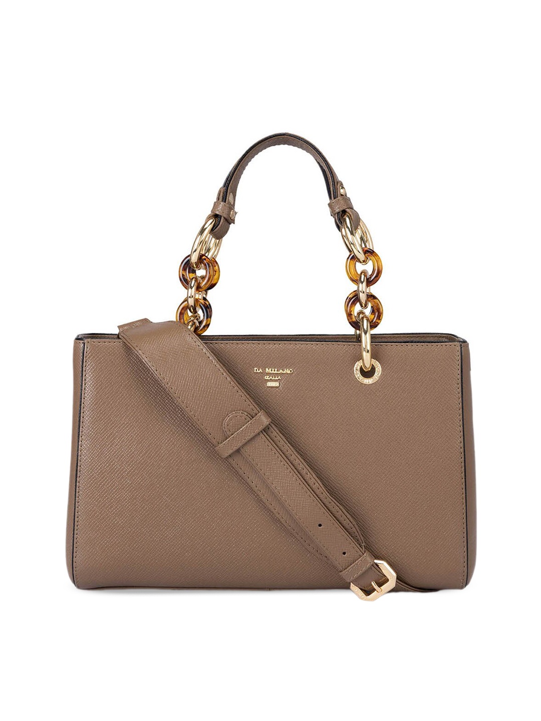 

Da Milano Leather Structured Handheld Bag, Brown