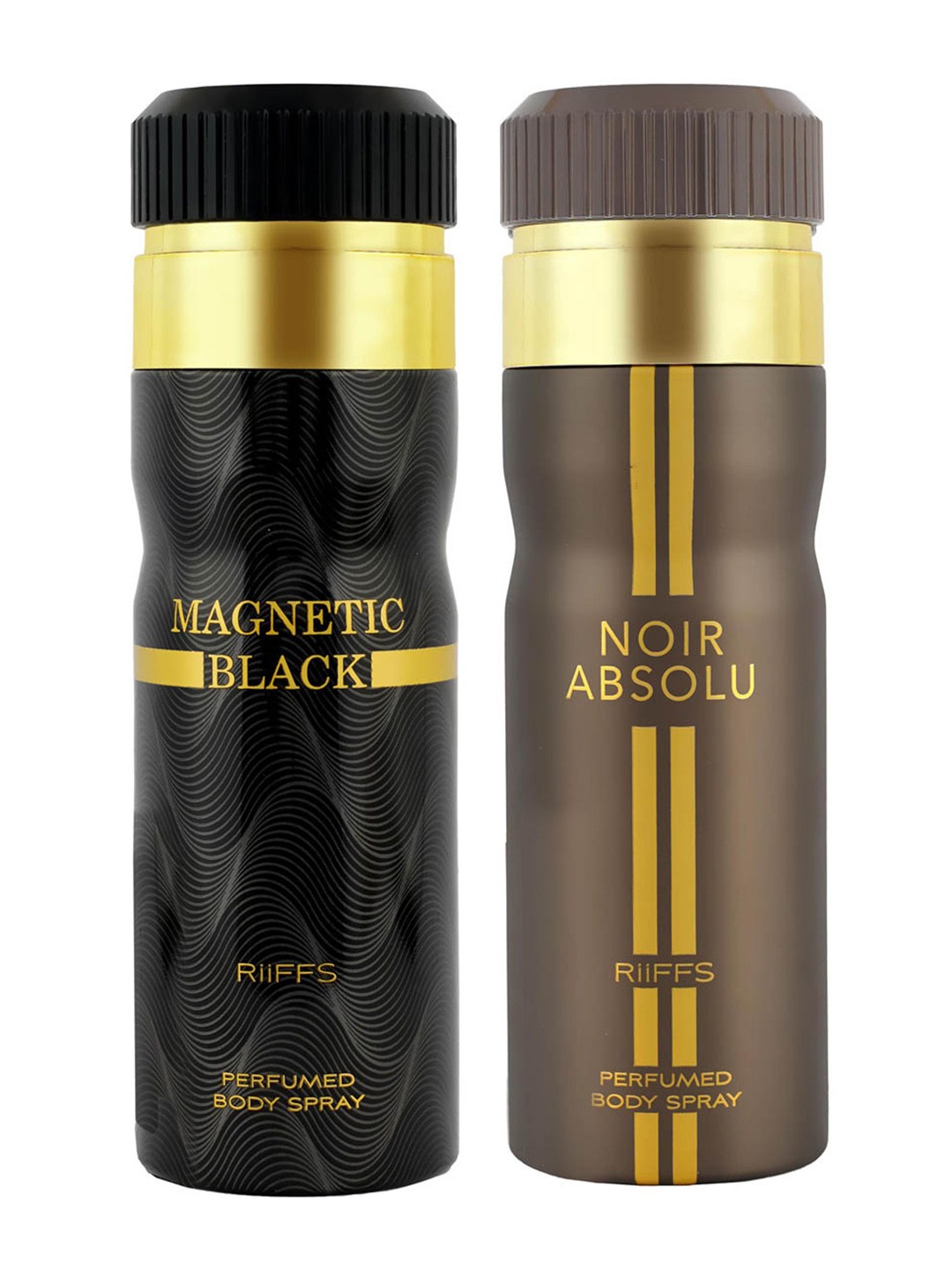 

RIIFFS Men Set Of 2 Long Lasting Deodorant 200 ml Each - Magnetic Black & Noir Absolu