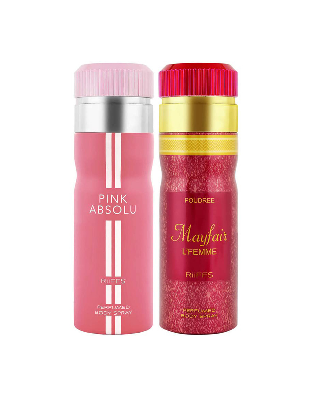 

RIIFFS Women Set Of 2 Long Lasting Deodorant 200 ml Each - Pink Absolu & Mayfair L'Femme, Multi