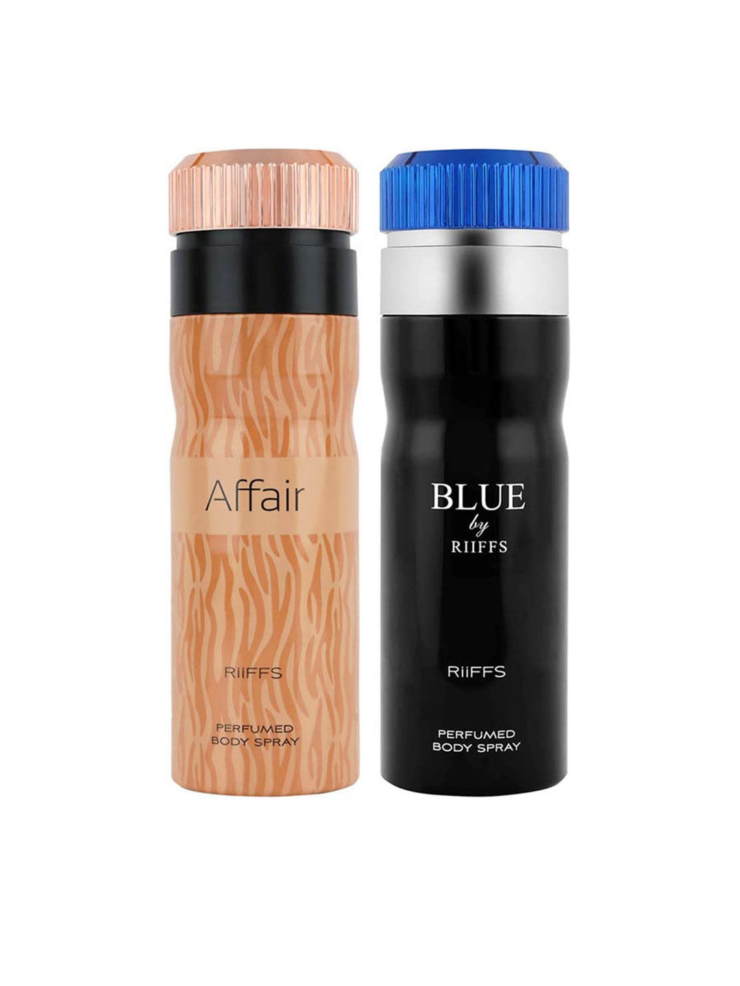 

RIIFFS Set Of 2 Long Lasting Deodorant 200 ml Each - Affair & Blue, Multi