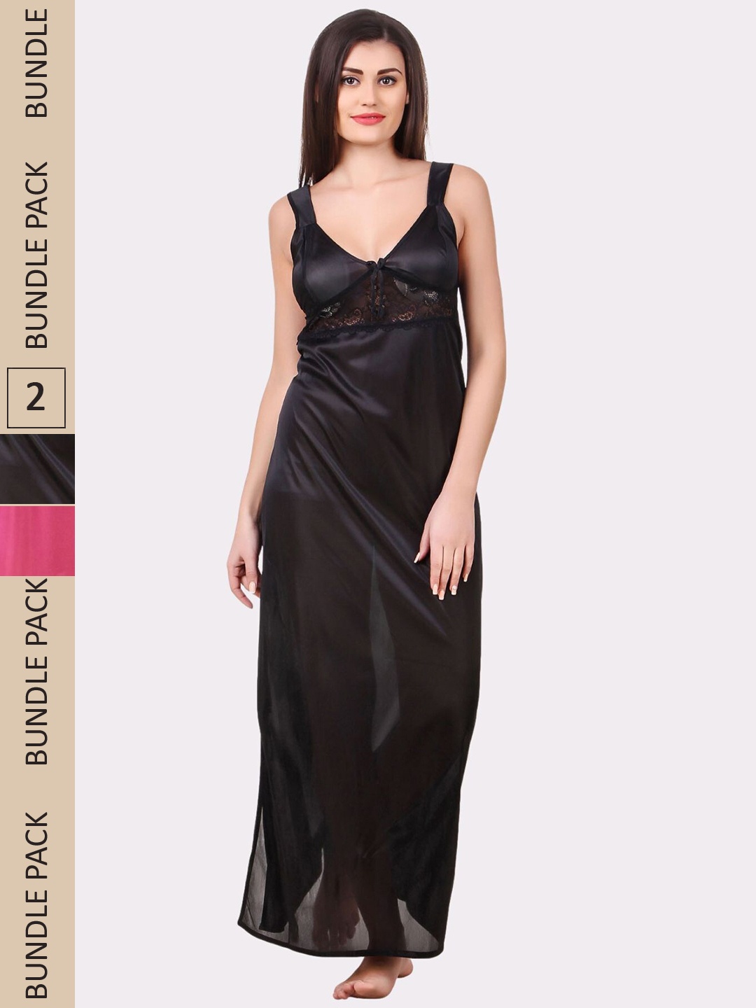

Fasense Black Maxi Nightdress