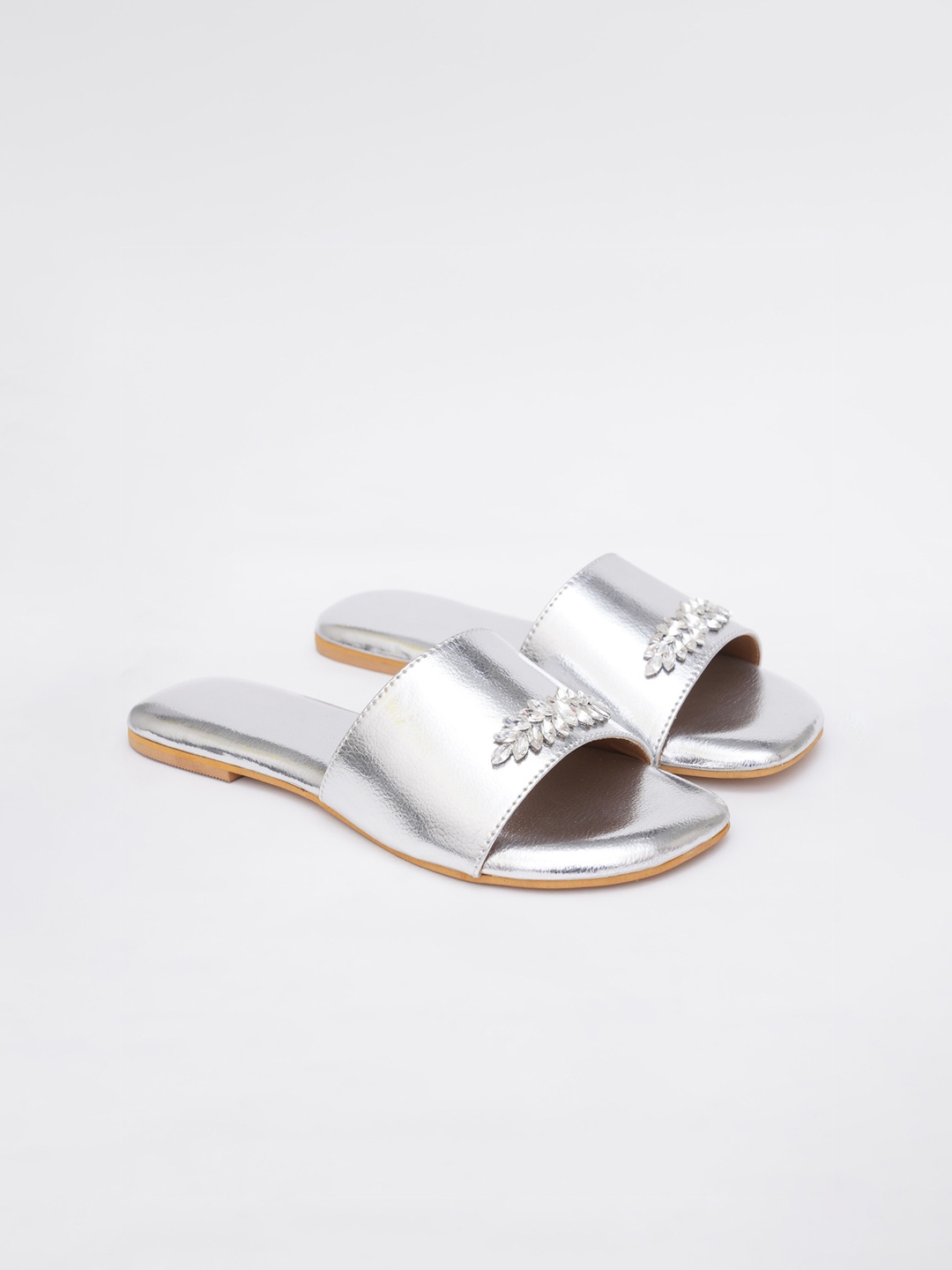 

Sole House Embellished Open Toe Flats, Silver