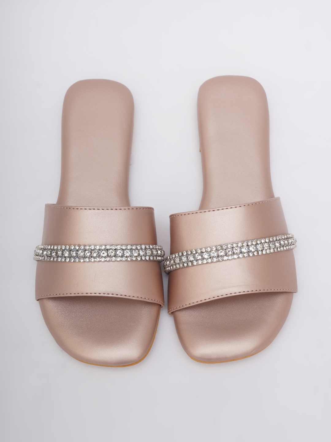 

Sole House Embellished Open Toe Flats, Rose gold