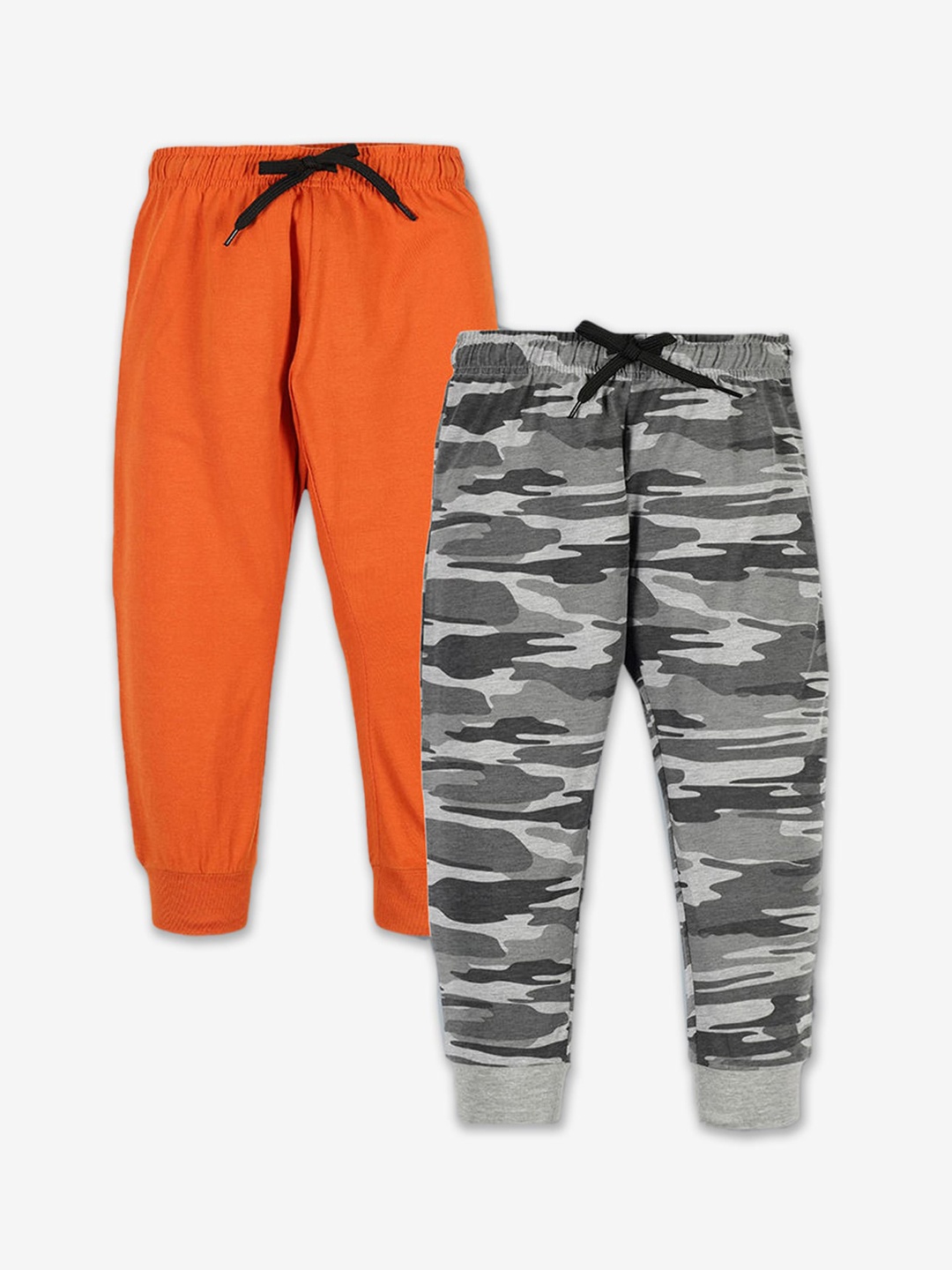 

Hopscotch Boys Pack Of 2 Cotton Printed Joggers, Grey