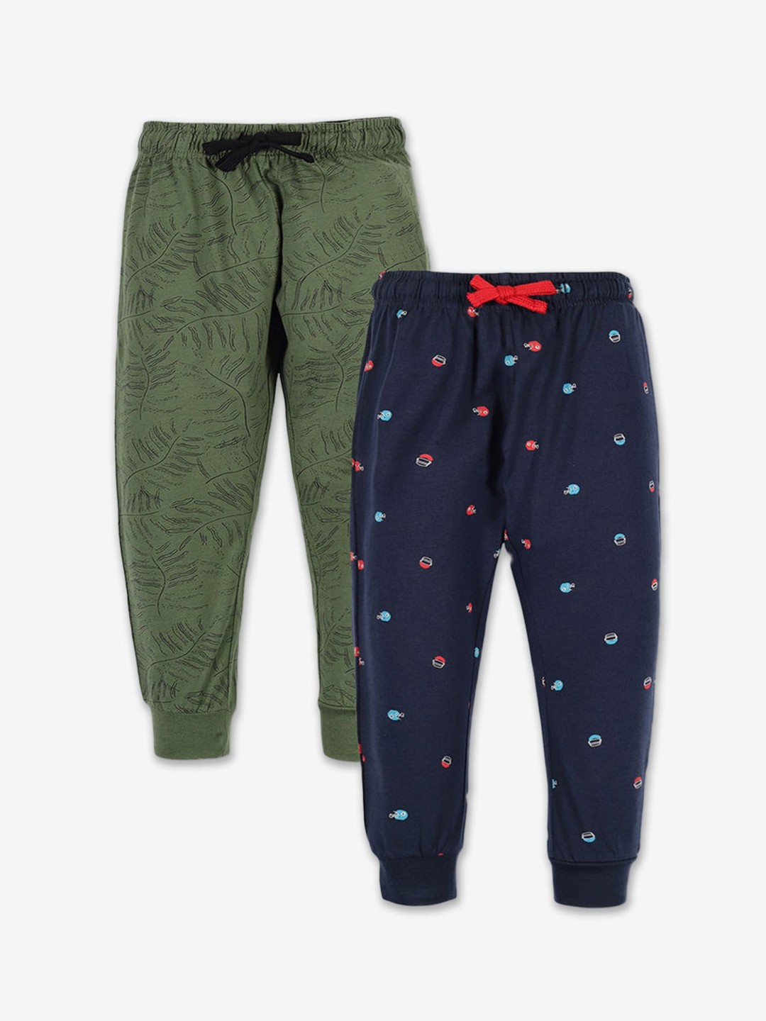 

Hopscotch Boys Pack Of 2 Printed Cotton Joggers, Navy blue