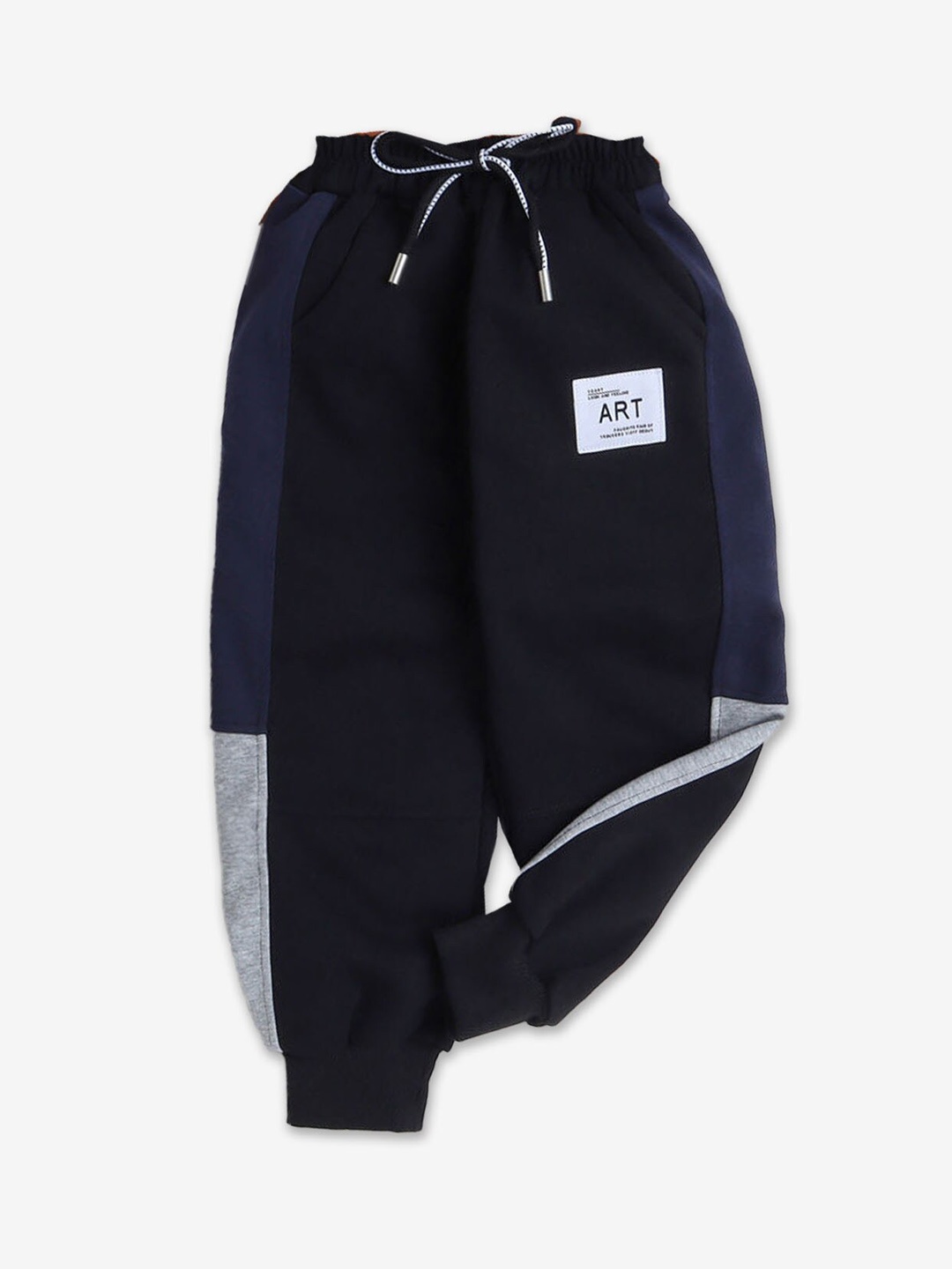 

Hopscotch Boys Colourblocked Cotton Joggers, Black