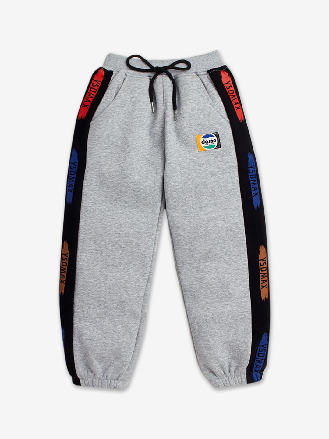 

Hopscotch Boys Printed Detail Mid-Rise Joggers, Grey
