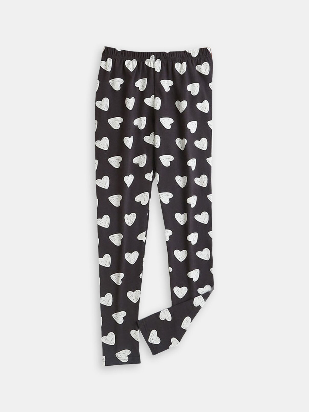 

Hopscotch Girls Printed Ankle Length Cotton Leggings, Black