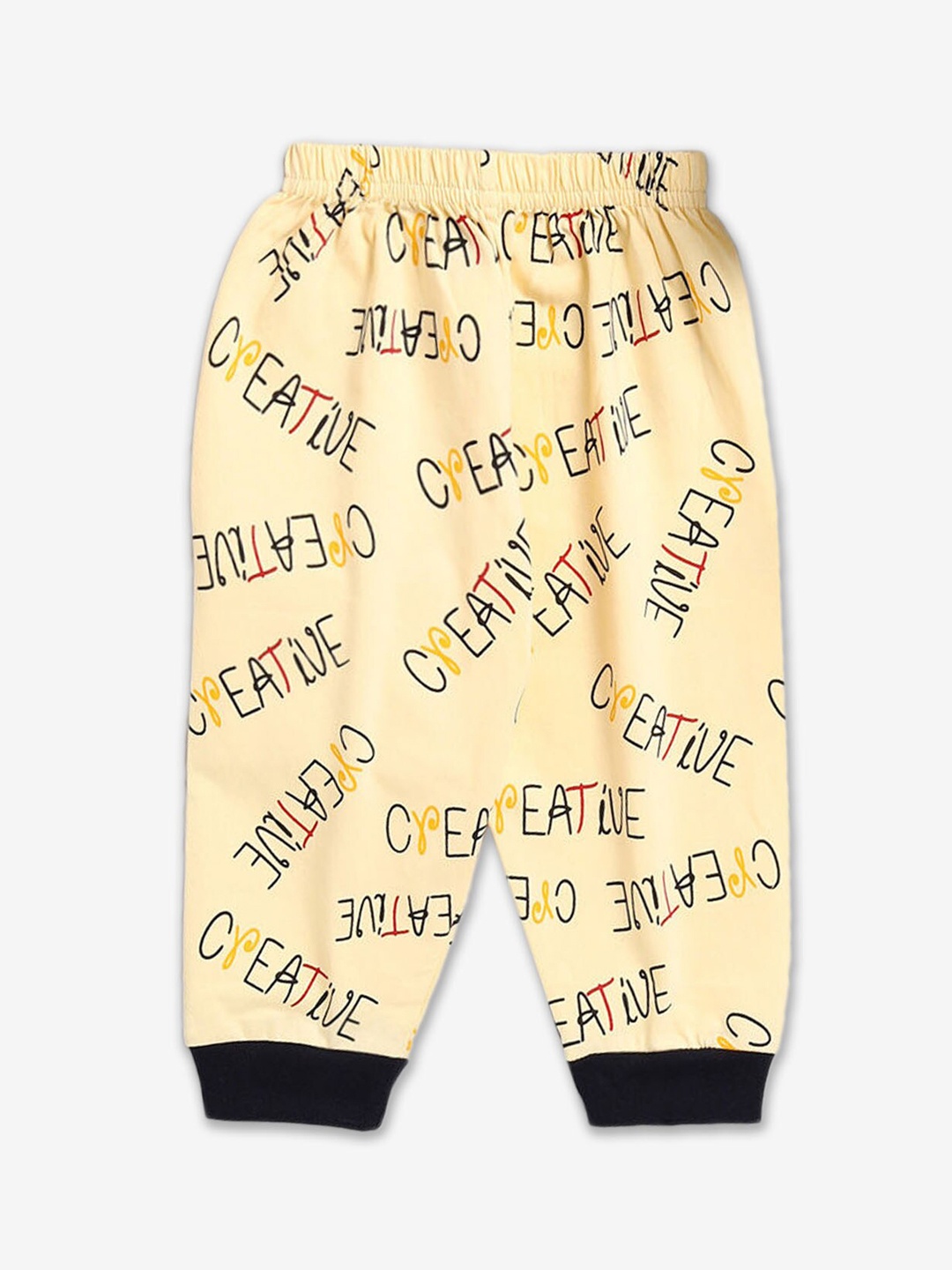 

Hopscotch Infants Printed Cotton Mid-Rise Joggers, Yellow