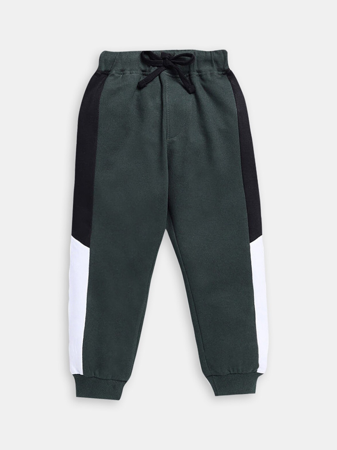 

Hopscotch Boys Colourblocked Cotton Joggers, Green