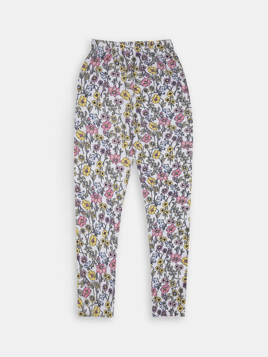 

Hopscotch Girls Printed Ankle Length Cotton Leggings, White