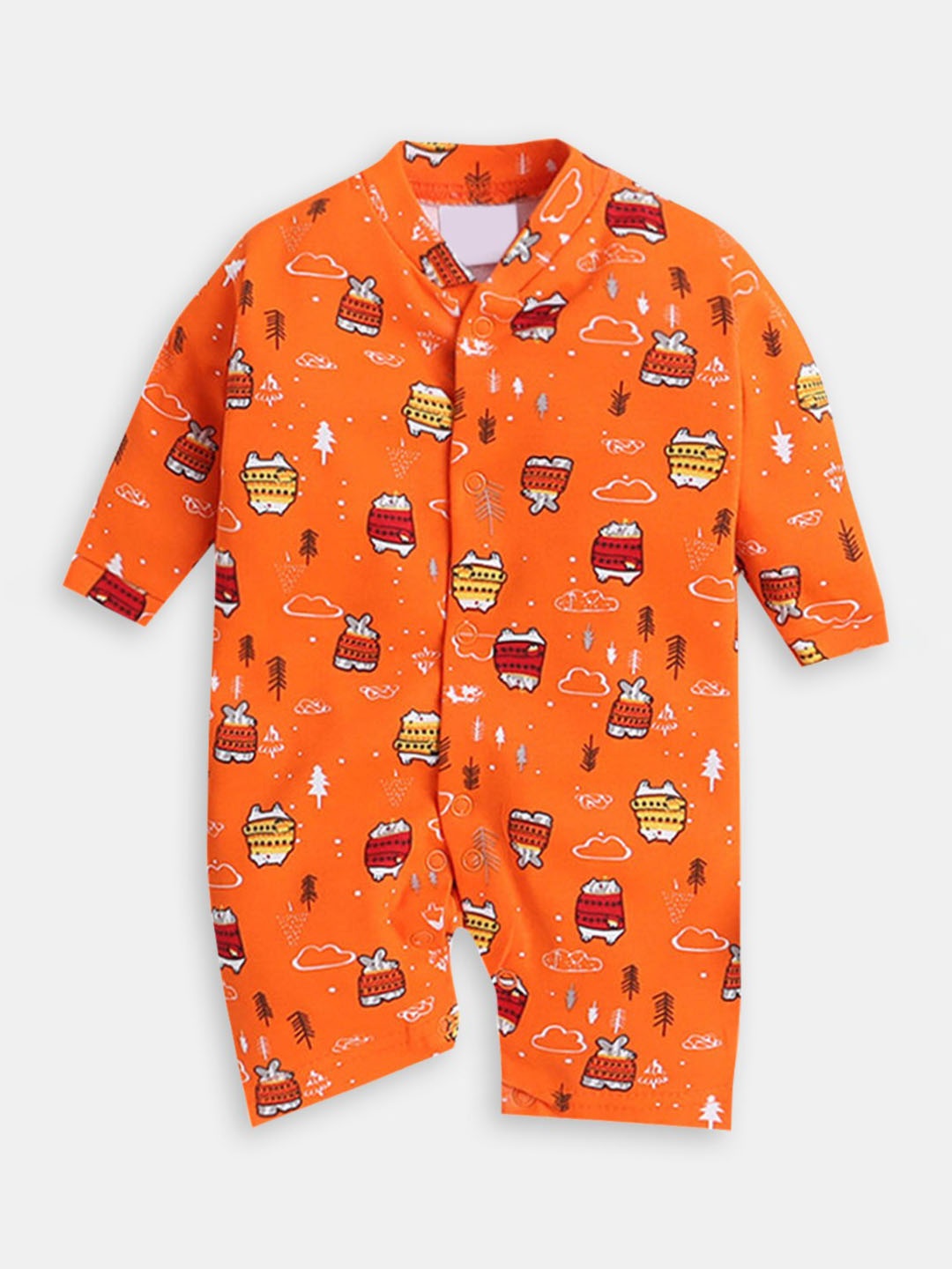 

Hopscotch Infants Printed Cotton Rompers, Orange