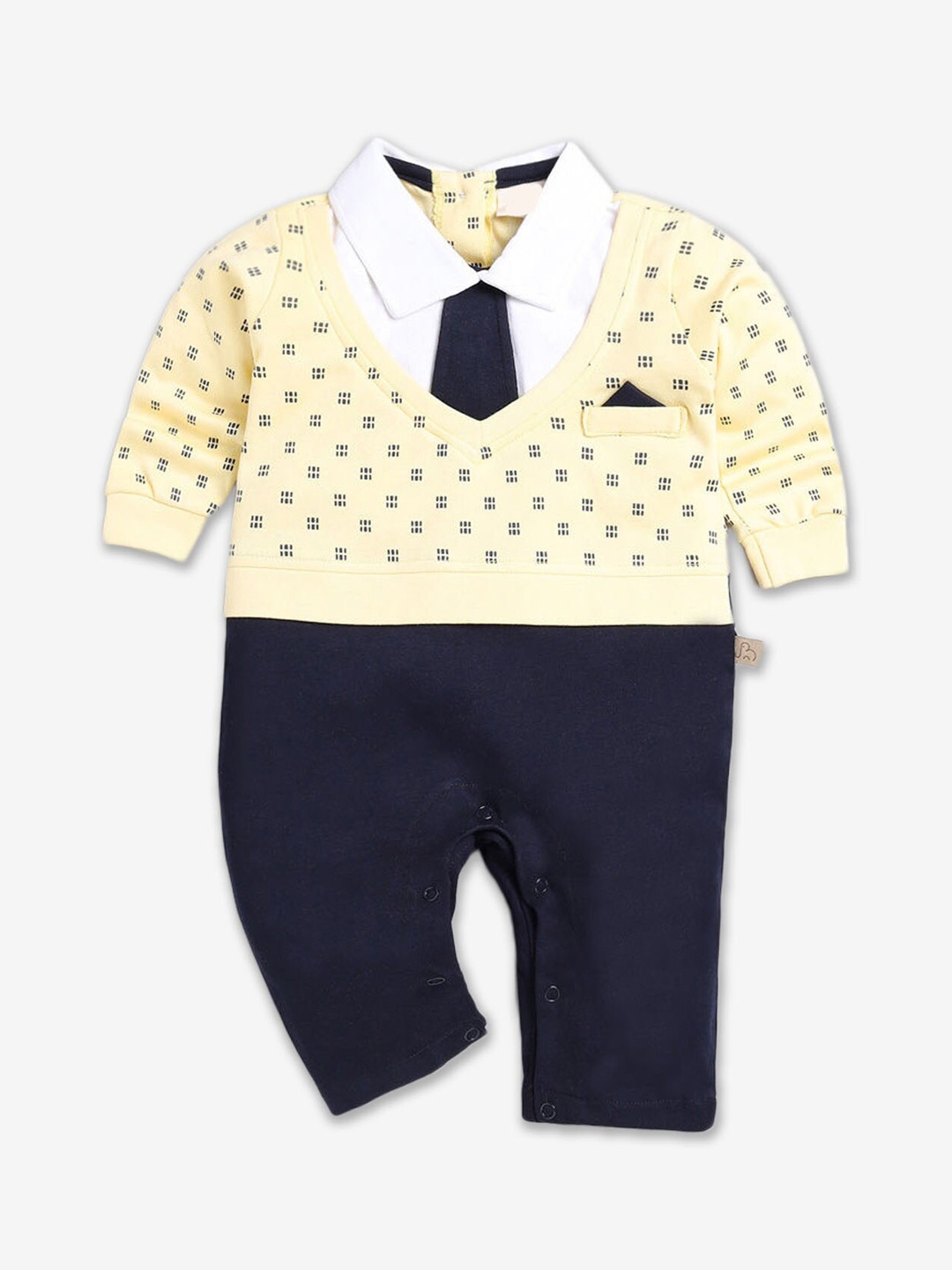 

Hopscotch Infant Boys Printed Cotton Romper, Yellow