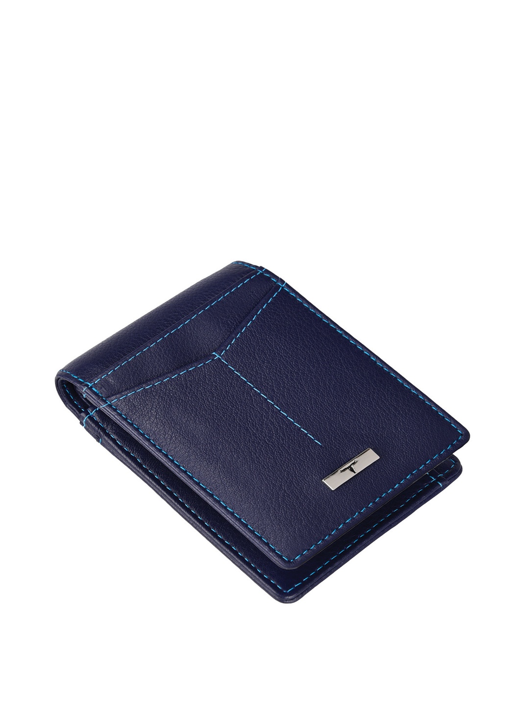 

URBAN FOREST Men Textured RFID Blocking Leather Two Fold Wallet, Blue