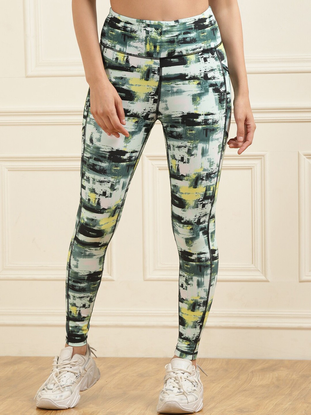 

DKNY High-Waist Printed Leggings With Pockets, Grey