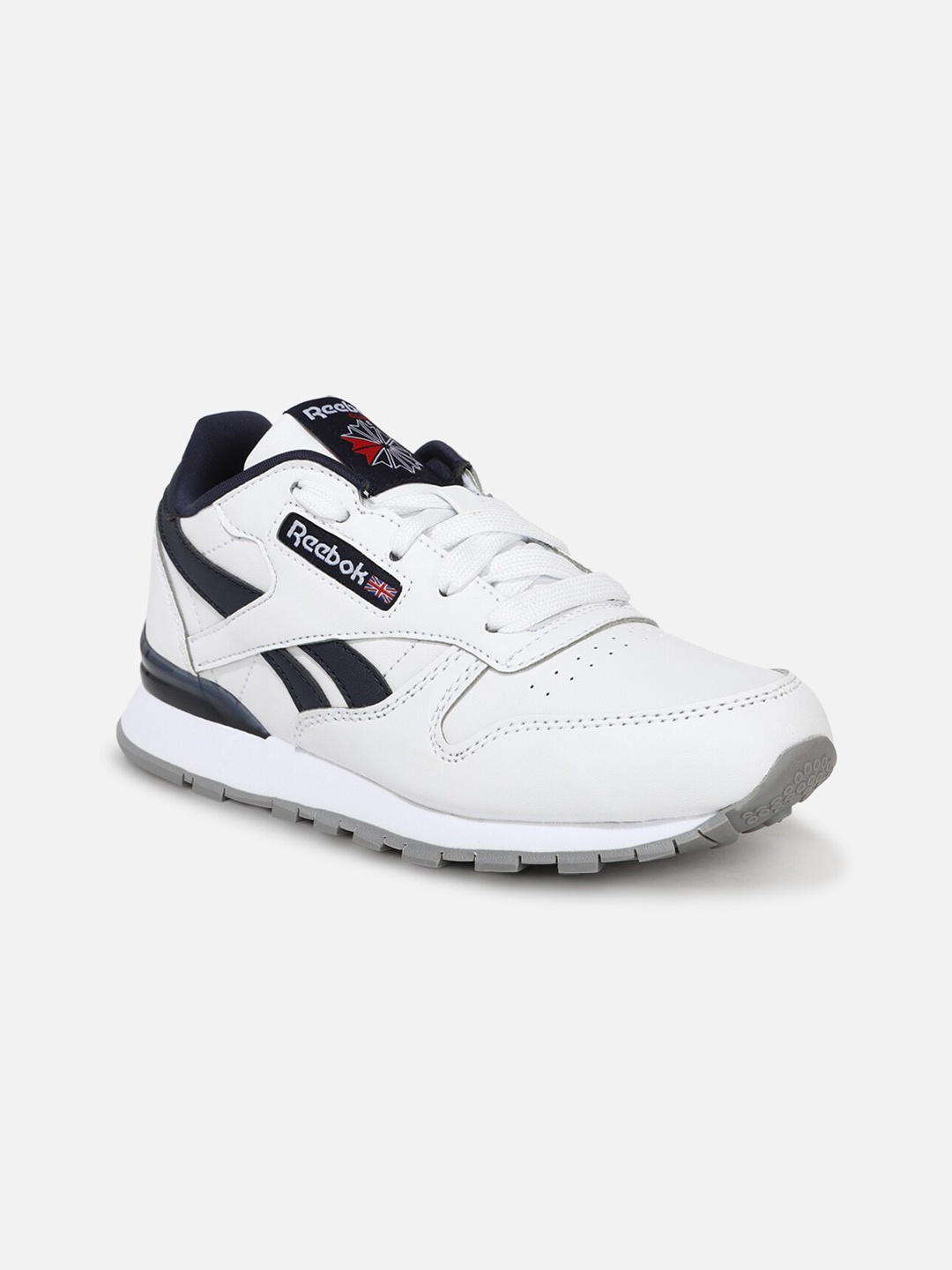 

Reebok Boys CL LTHR Brand Logo Printed Running Sports Shoes, White
