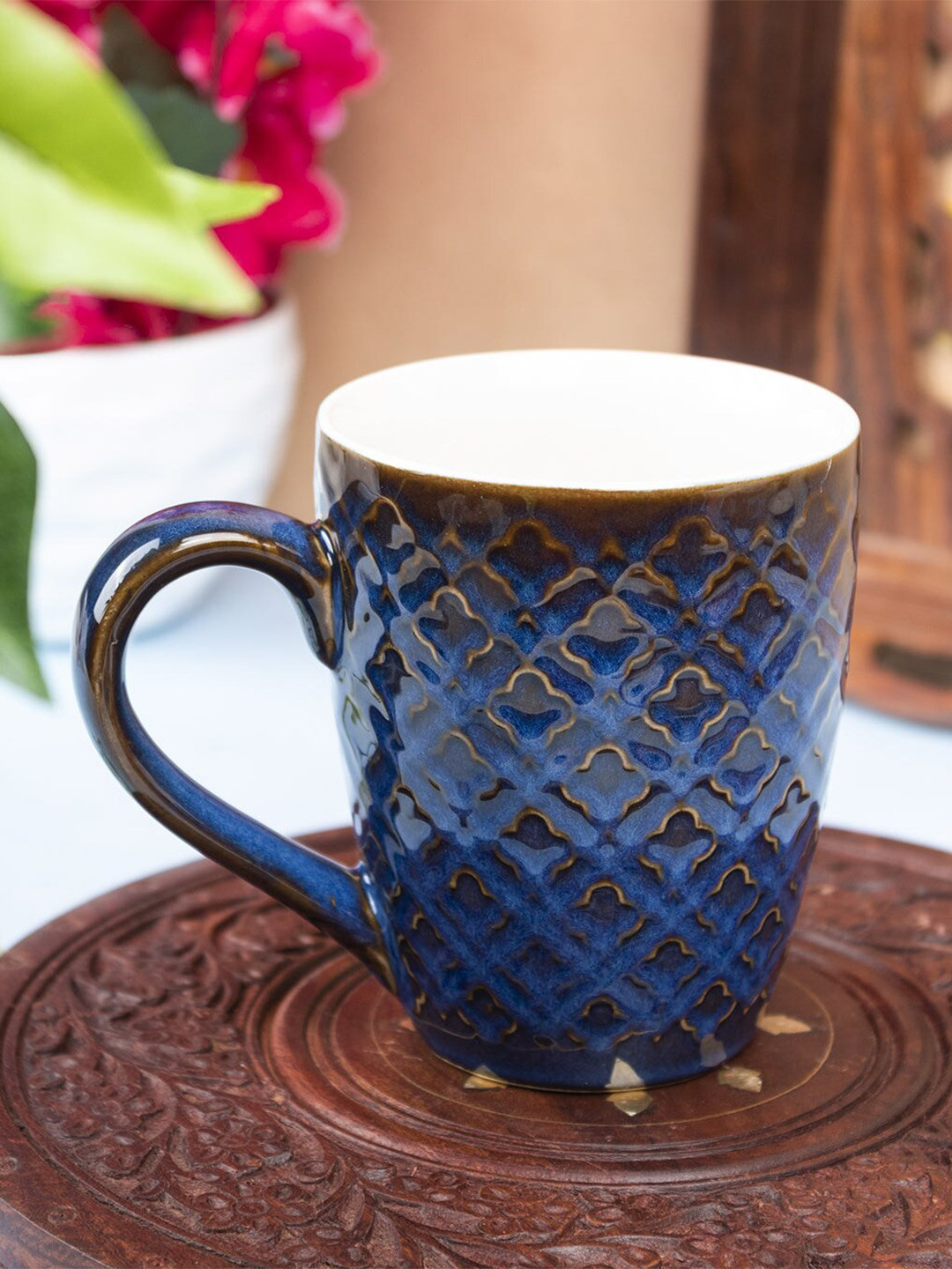 

MARKET99 Blue Diamond Textured Ceramic Mug 330 ml
