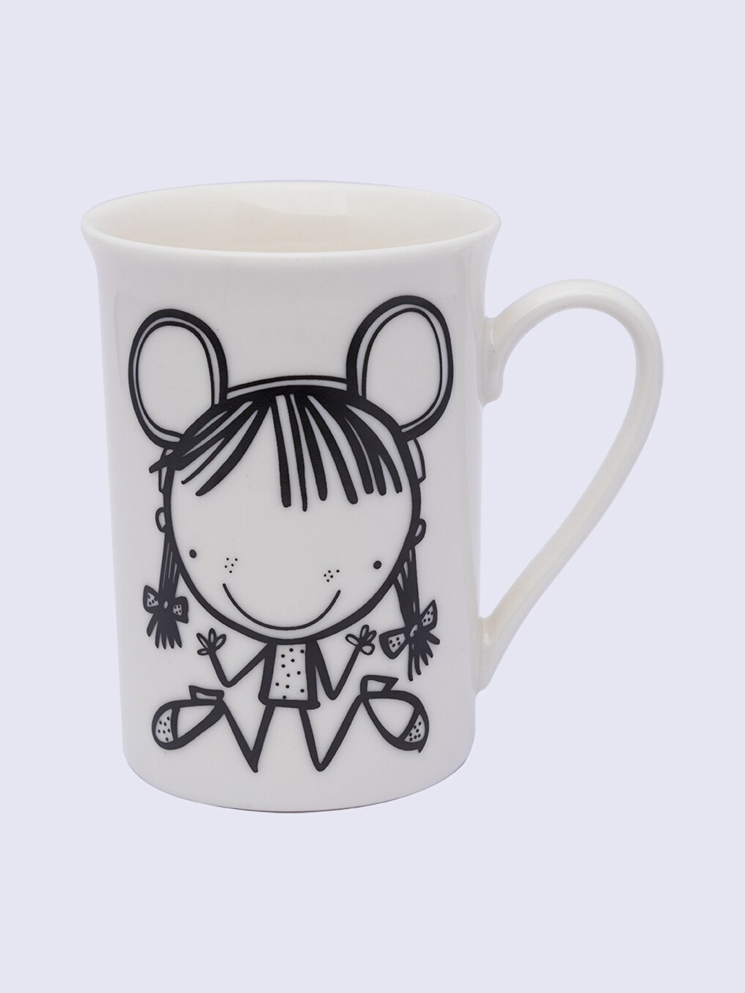 

MARKET99 White & Black Printed Ceramic Glossy Mug 320 ml
