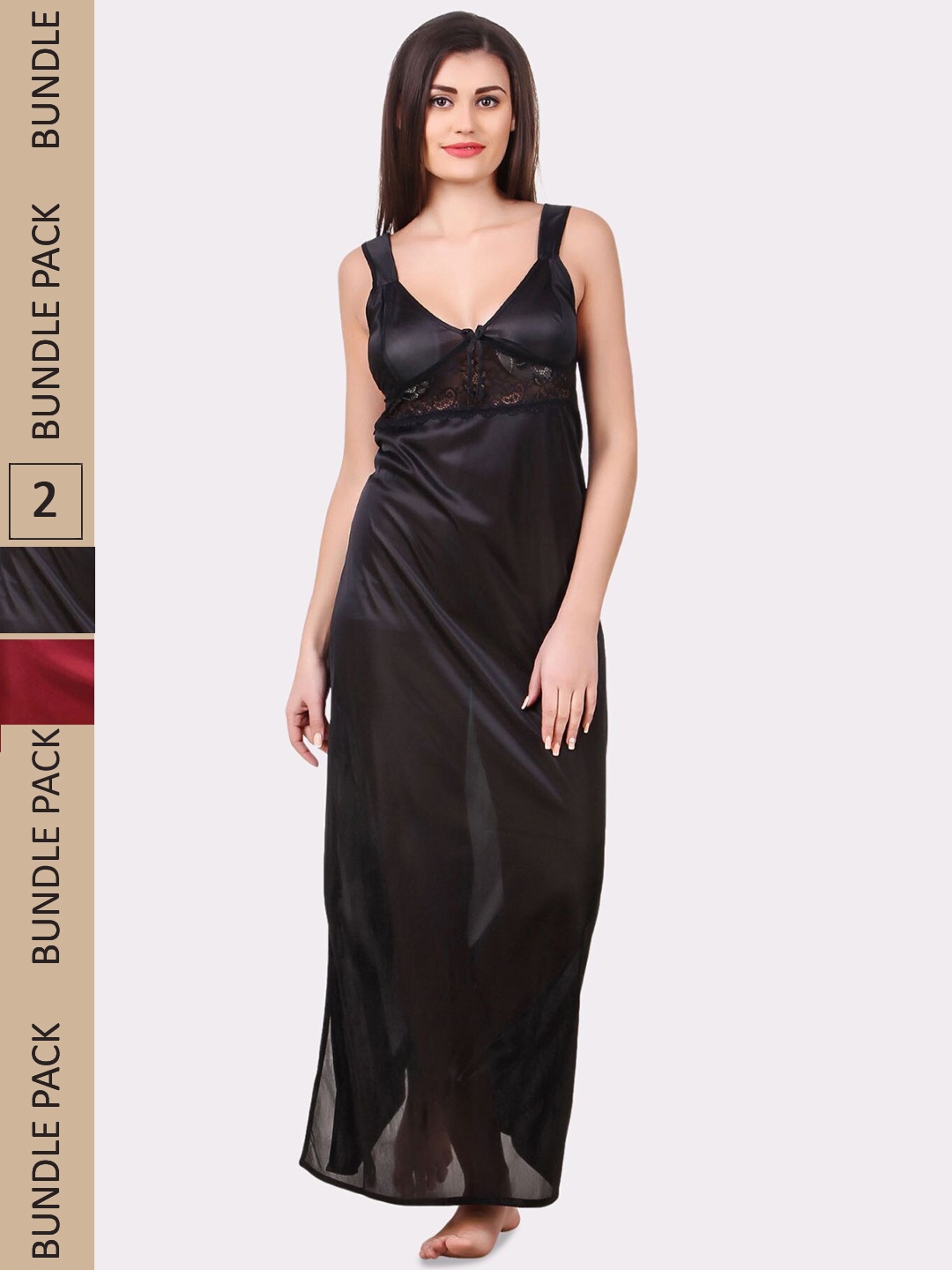 

Fasense Black Maxi Nightdress
