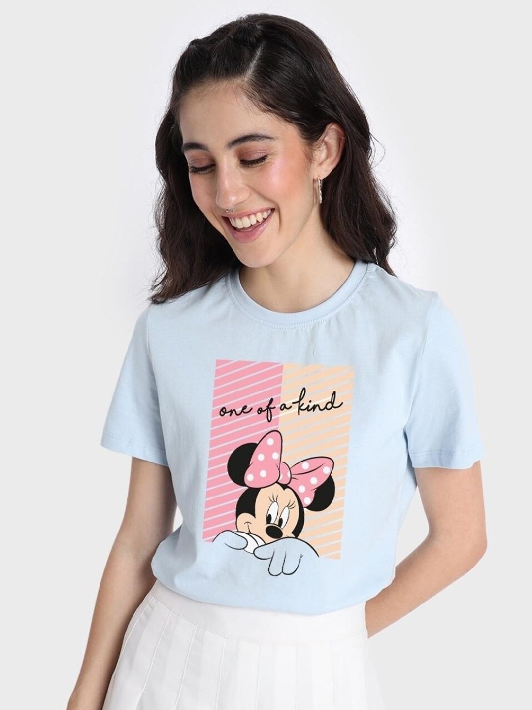 

Bewakoof Minnie Mouse Printed Cotton T-shirt, Blue