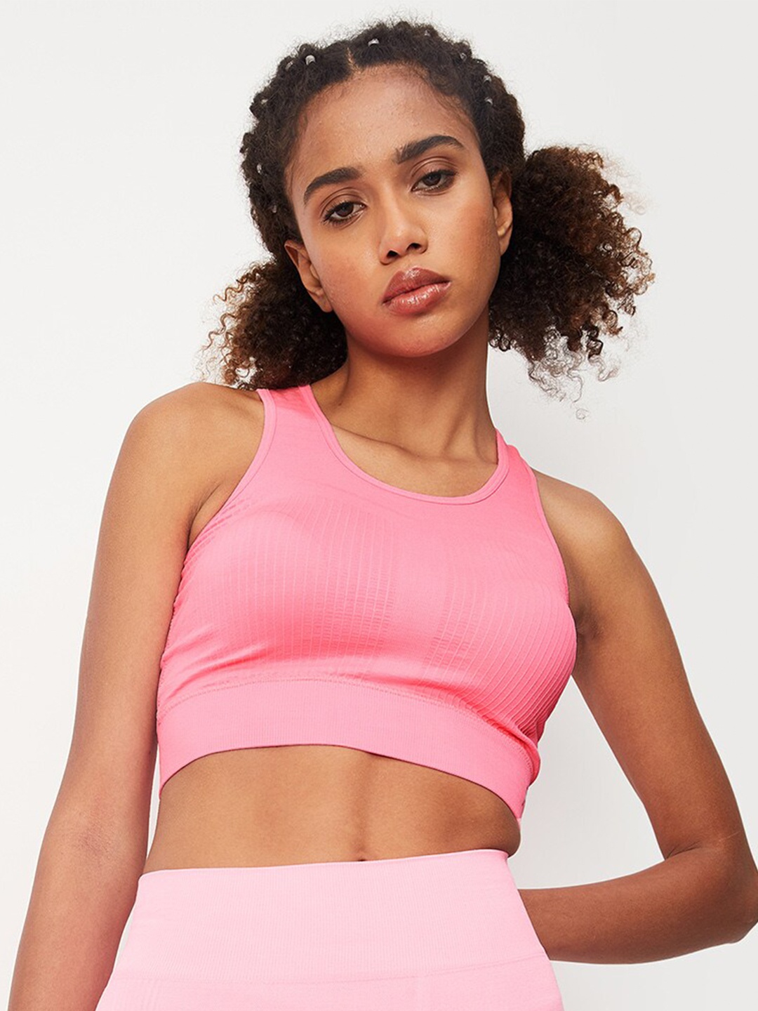 

max Full Coverage Non Padded All Day Comfort Seamless Sports Bra, Pink