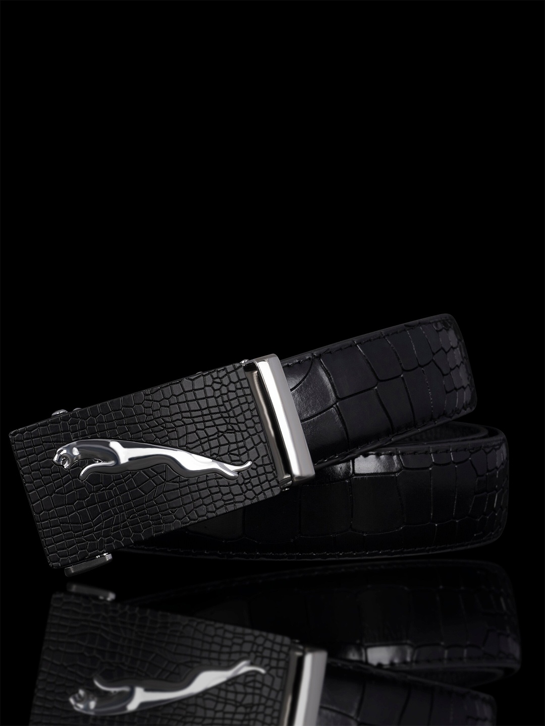 

NAEVE Men Textured Leather Formal Belt, Black