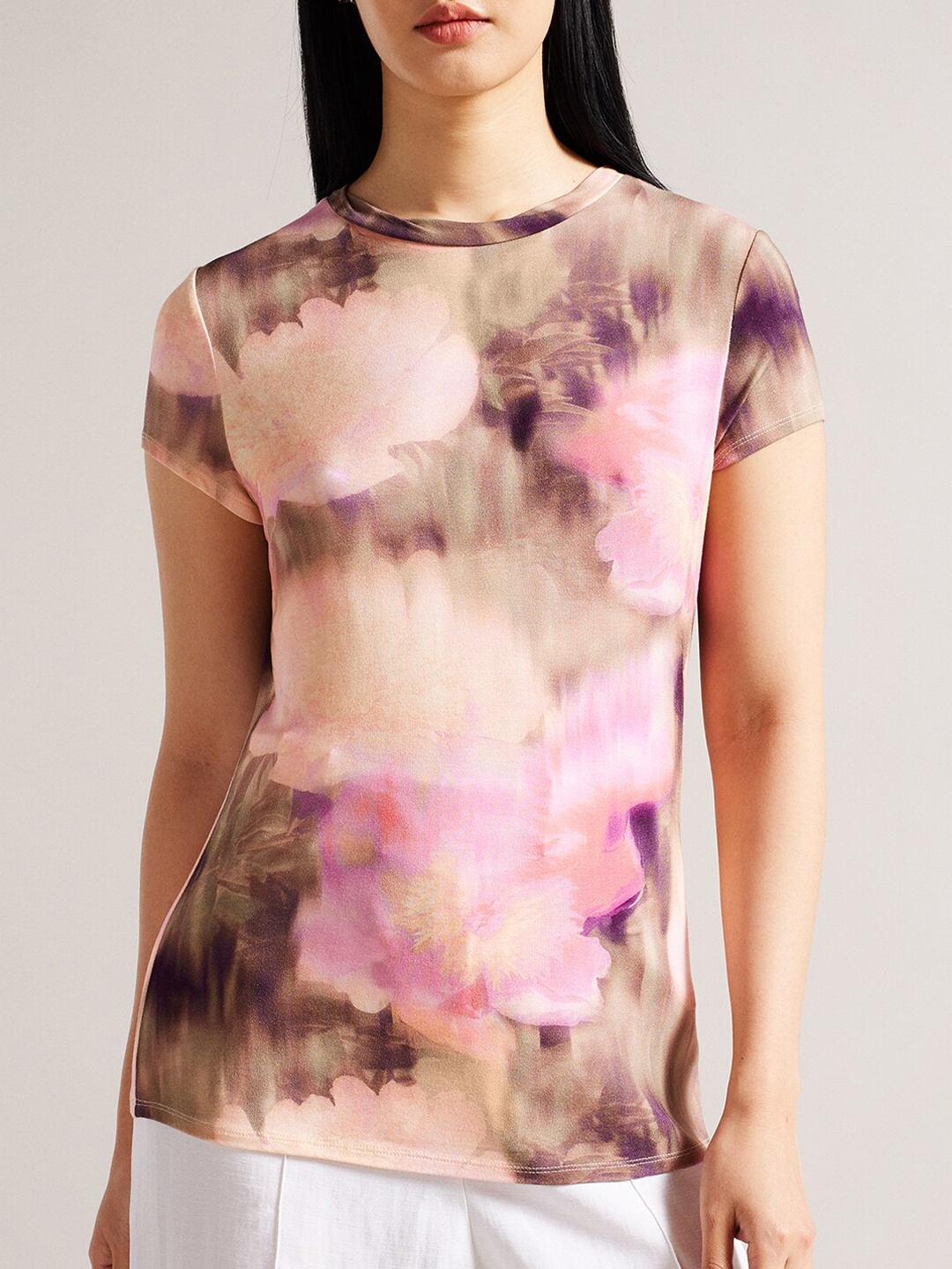 

Ted Baker Floral Fitted T-shirt, Pink