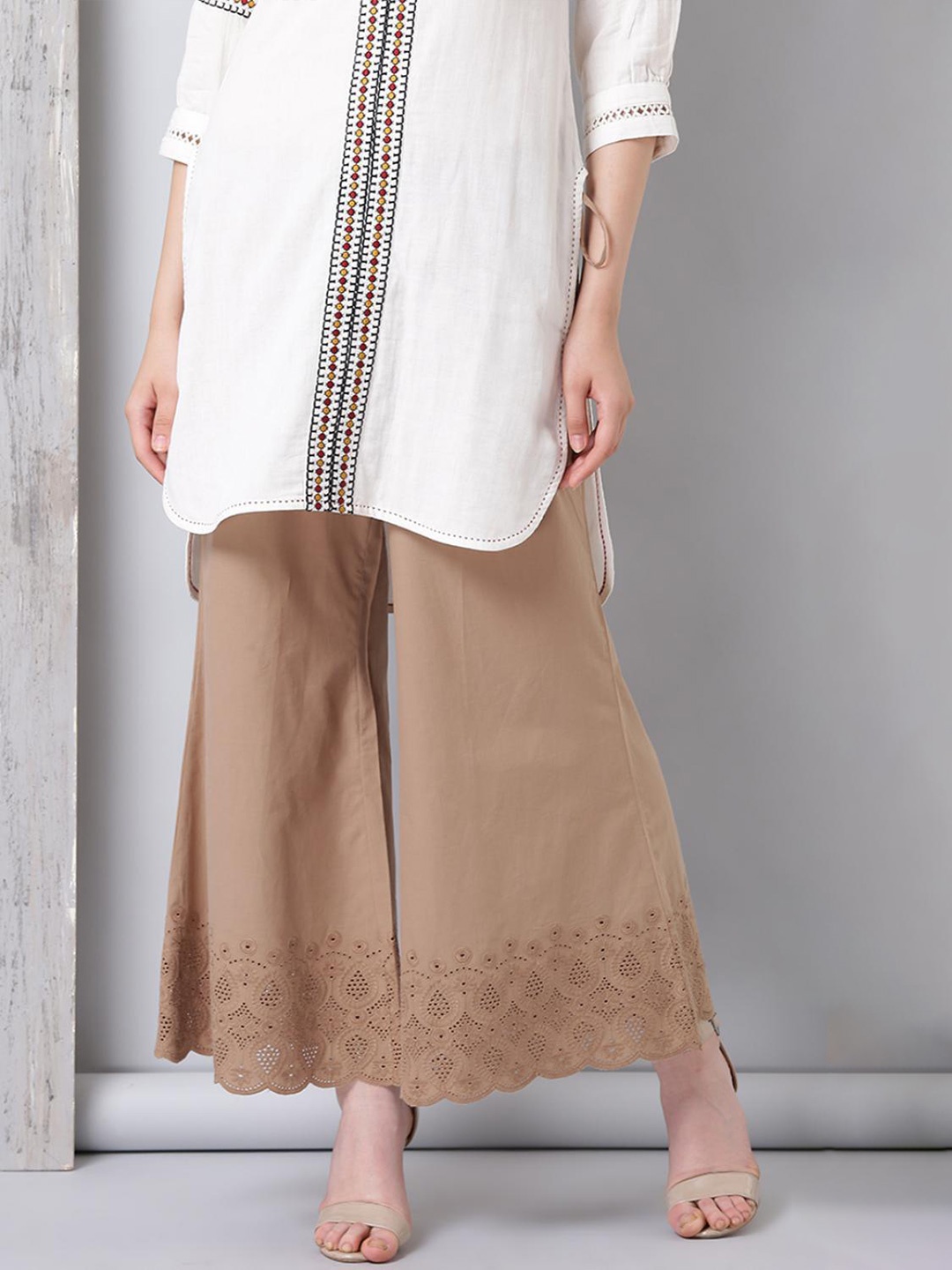 

Lakshita Women Flared Ethnic Palazzo, Beige