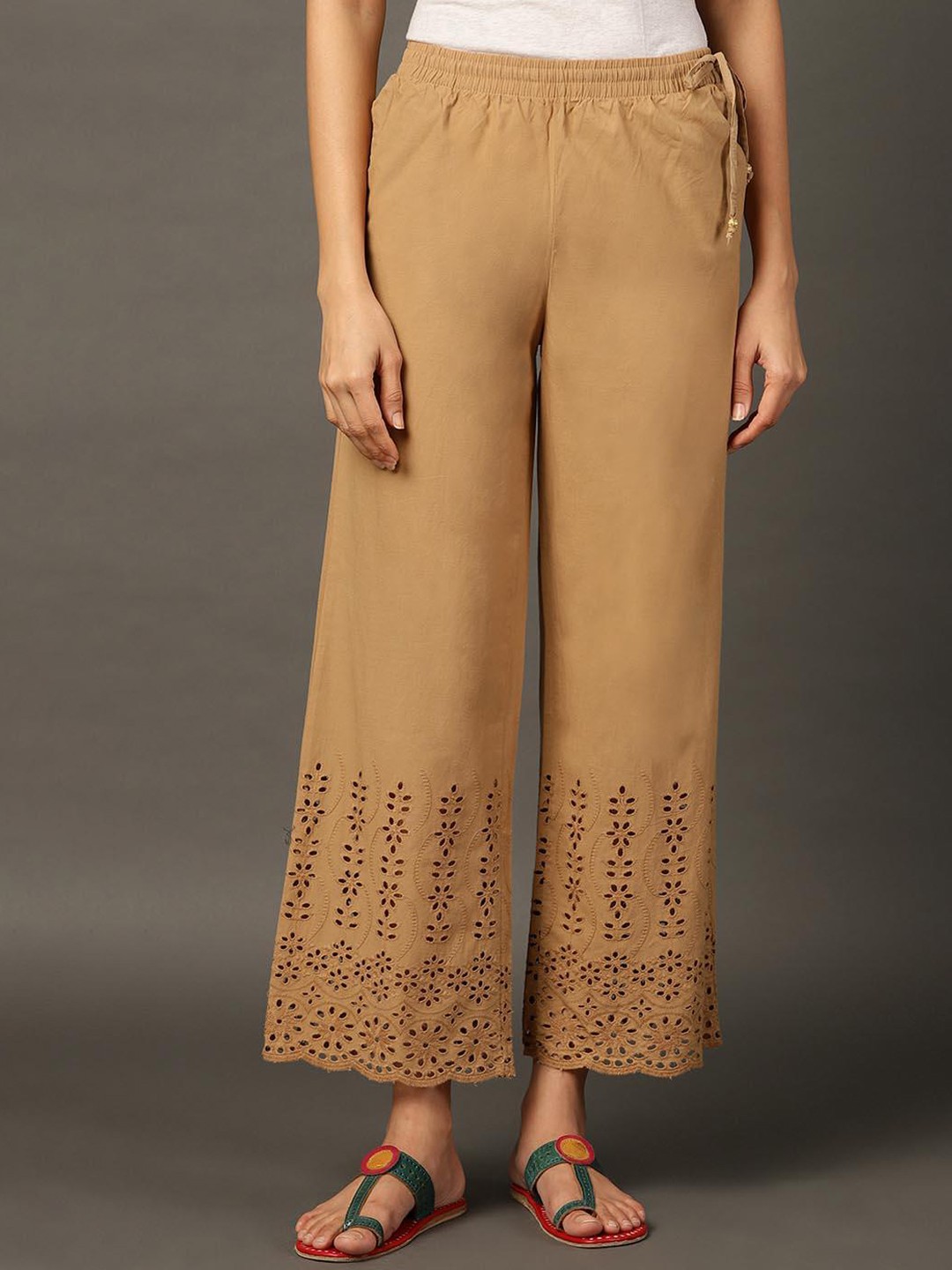 

Lakshita Women Hem Design Ethnic Palazzo, Beige