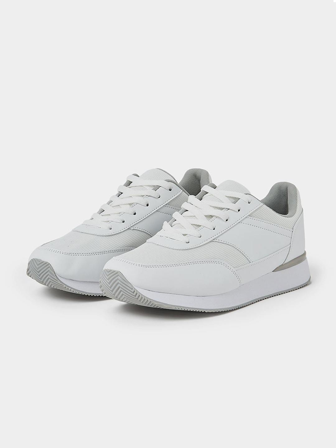 

Styli Men Woven Design Textile Basics Sneakers, White