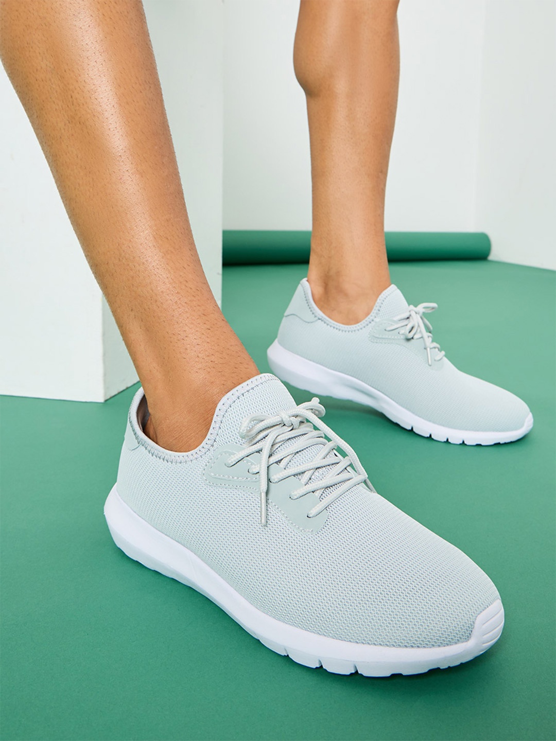

Styli Men Cloud Walkers Knitted Regular Sneakers, Sea green