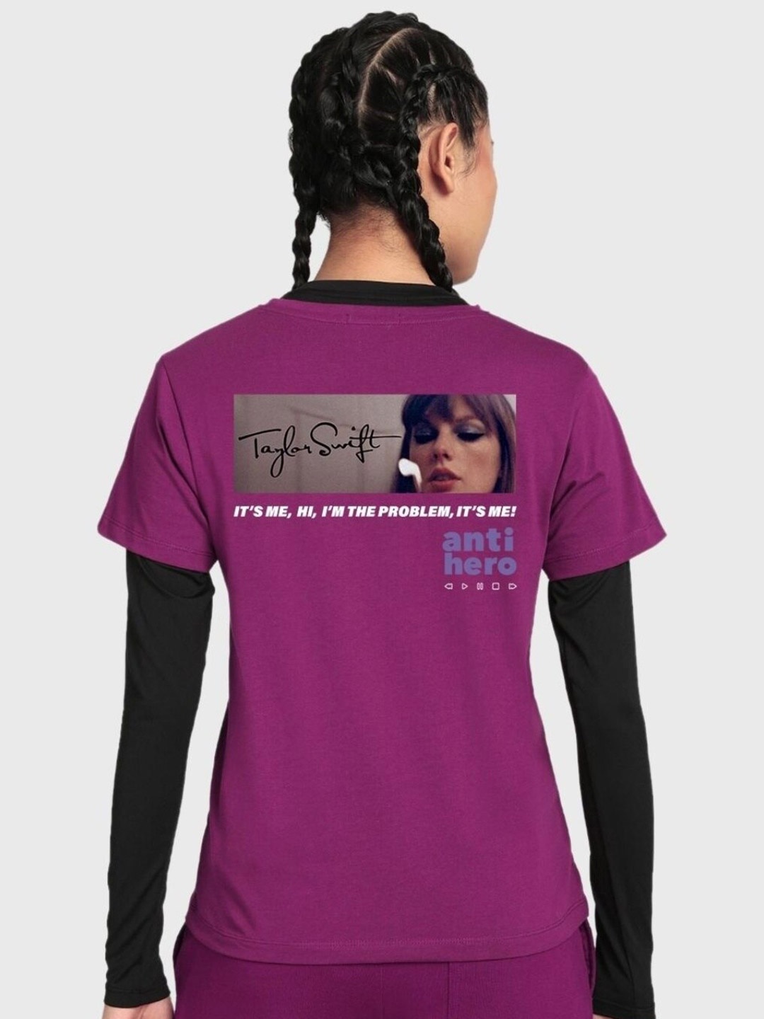

Bewakoof Purple Typography Printed Cotton T-Shirt