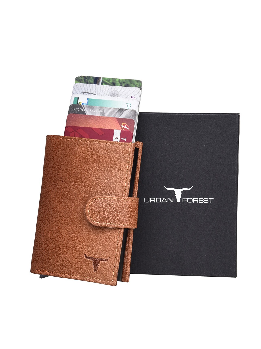 

URBAN FOREST Men Leather Two Fold Wallet, Brown