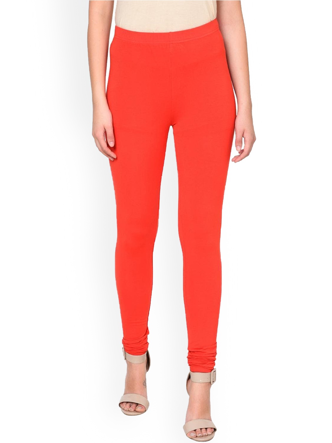

Lakshita Solid Churidar-Length Leggings, Orange